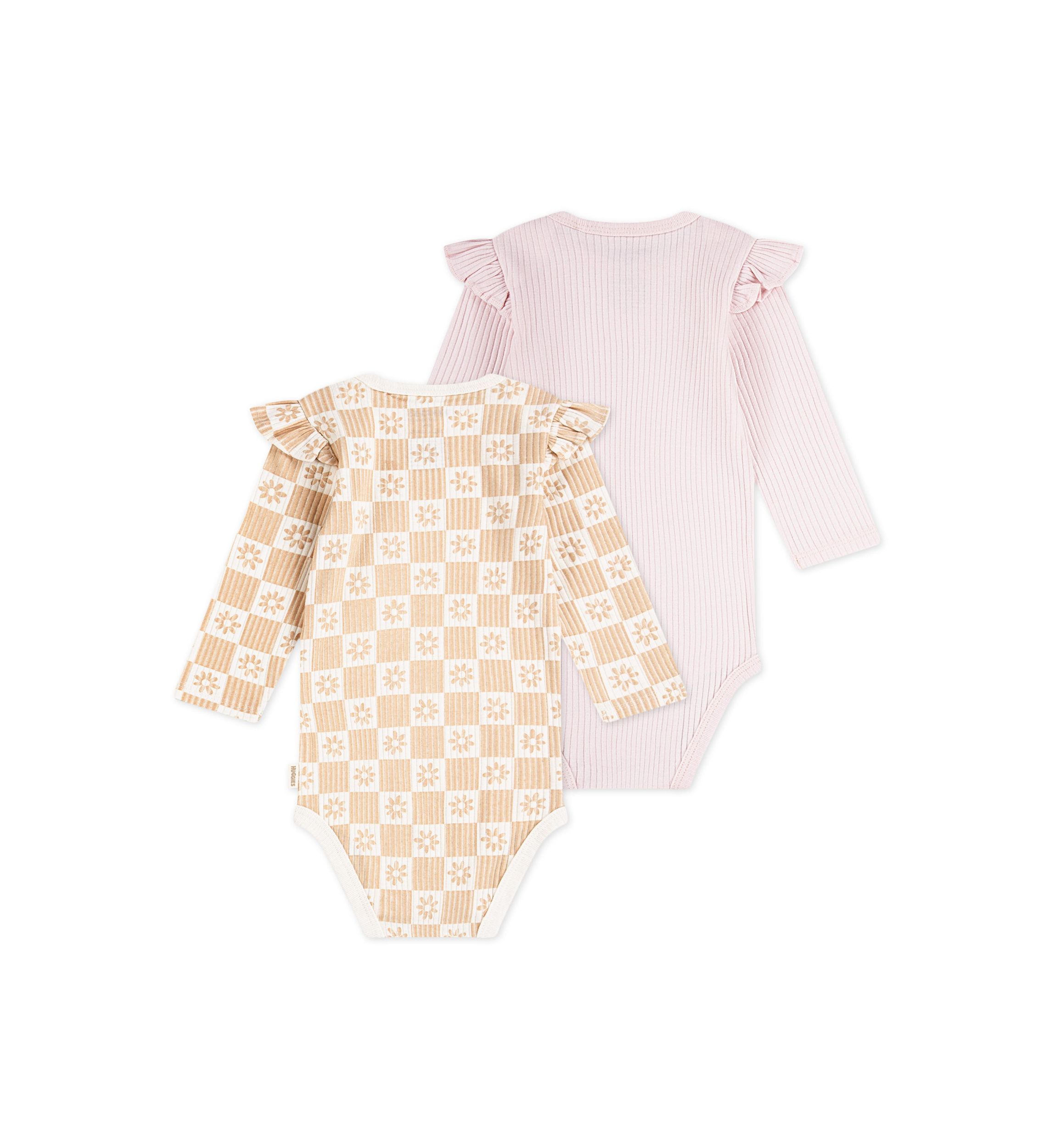 Baby Girls Ruffle Printed Bodysuits - 2-Pack 