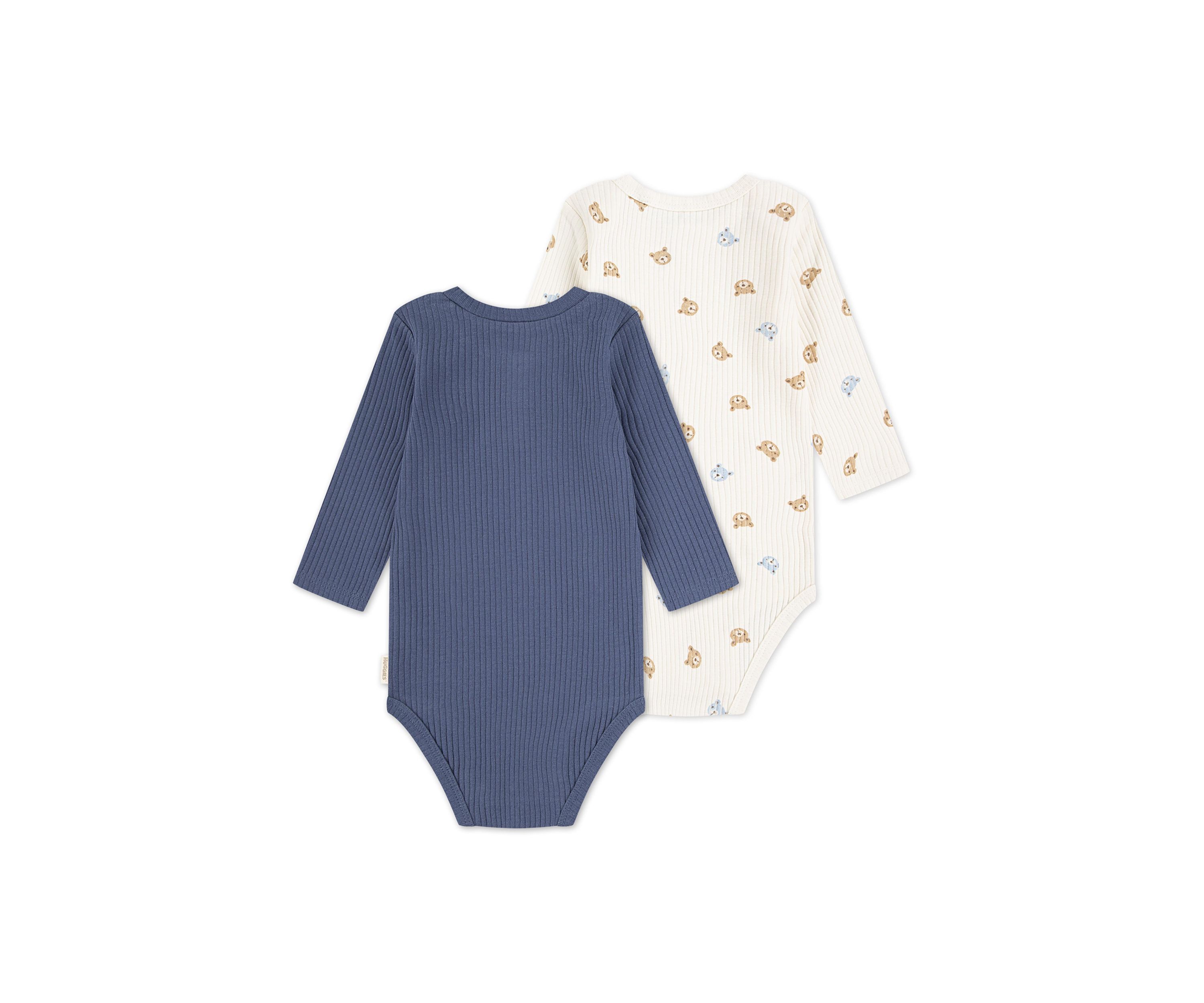 Baby Boys Long Sleeve RIbbed Bodysuits - 2-Pack 
