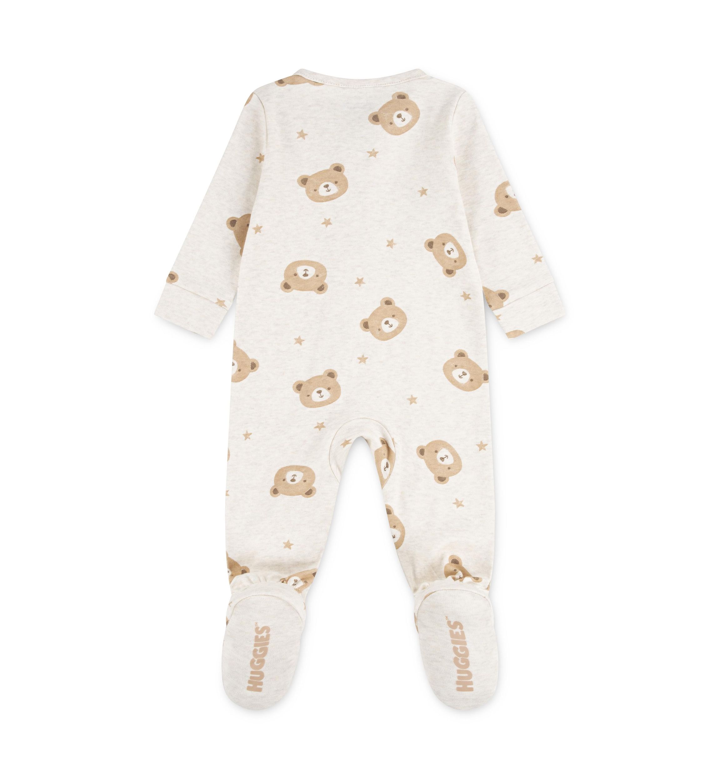 Baby Boys Bear Printed Footed Coverall 