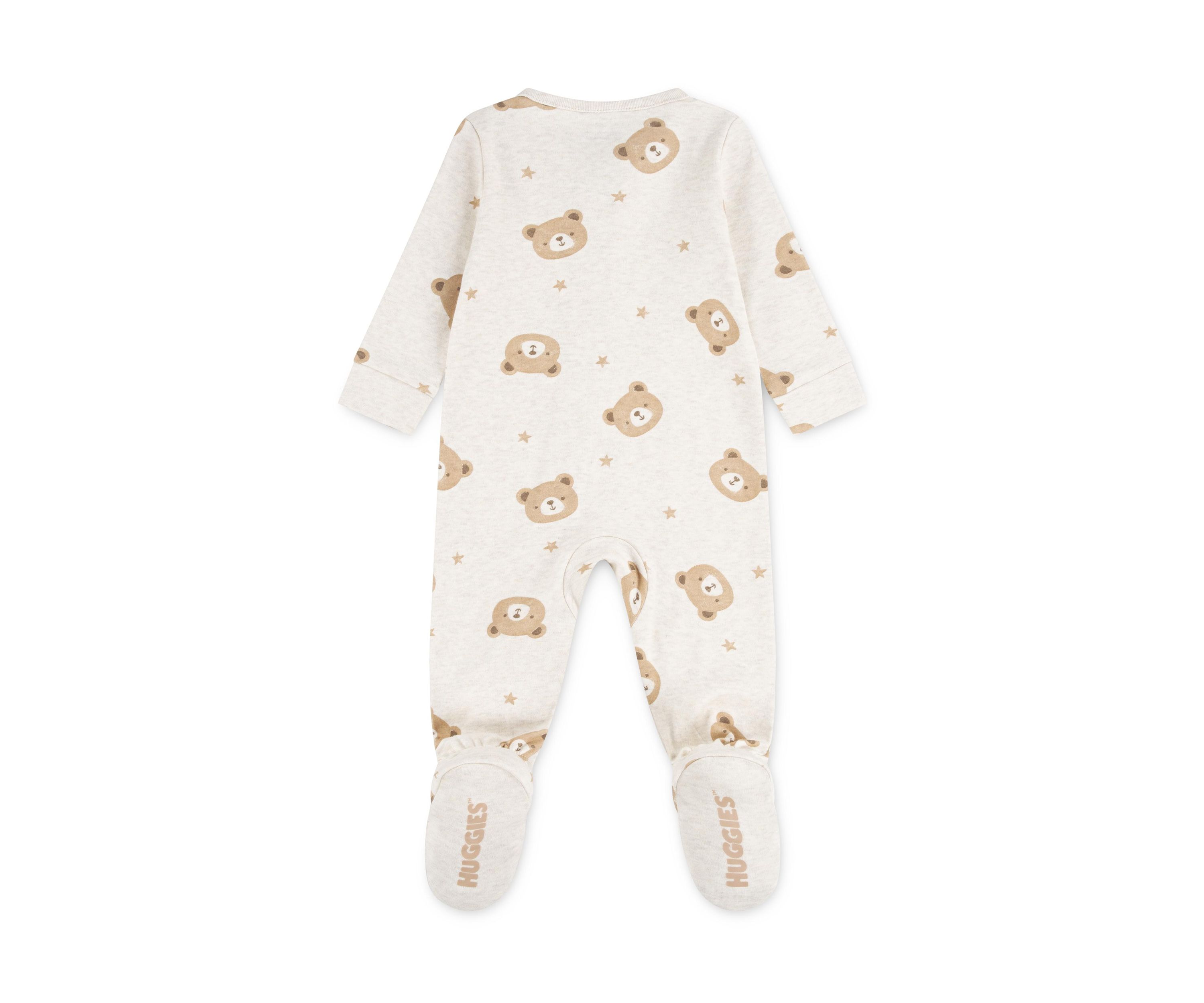 Baby Boys Bear Printed Footed Coverall 