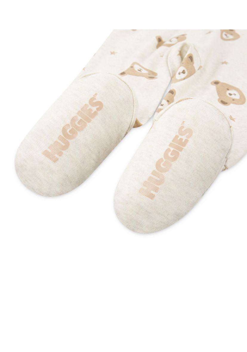Baby Boys Bear Printed Footed Coverall 