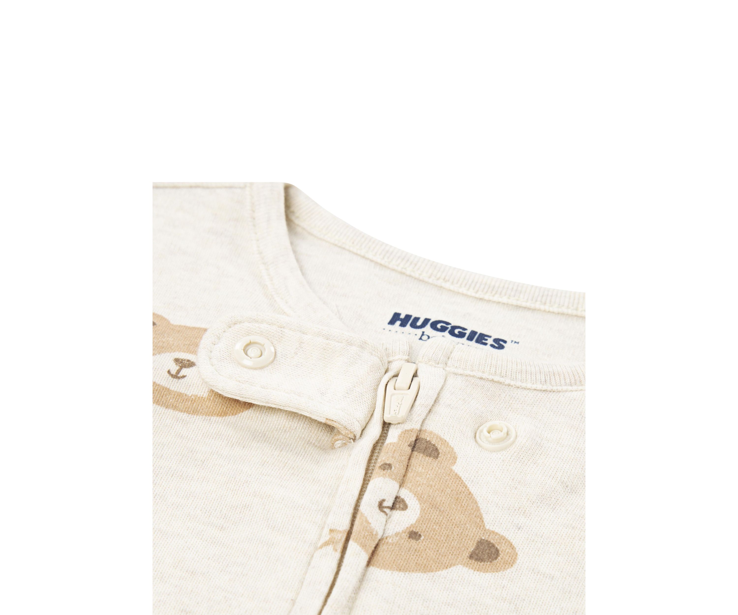 Baby Boys Bear Printed Footed Coverall 