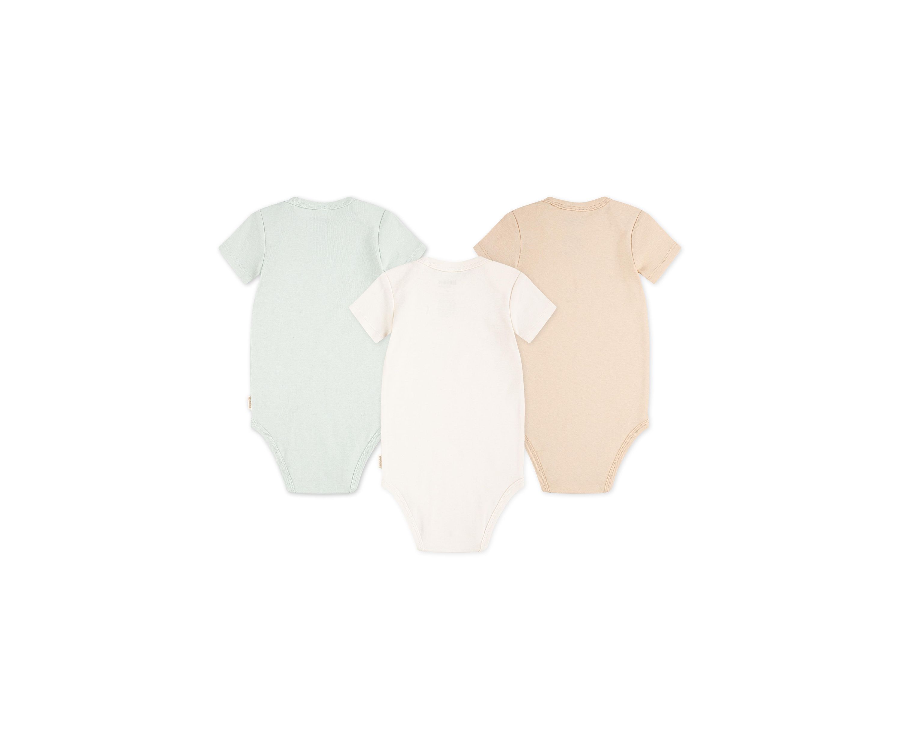 Baby Neutral Short Sleeve Graphic Bodysuits - Set of 3