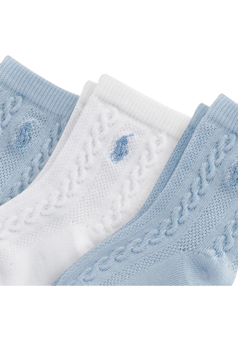 Polo Baby Cable Texture Crew Socks - 3 Pack