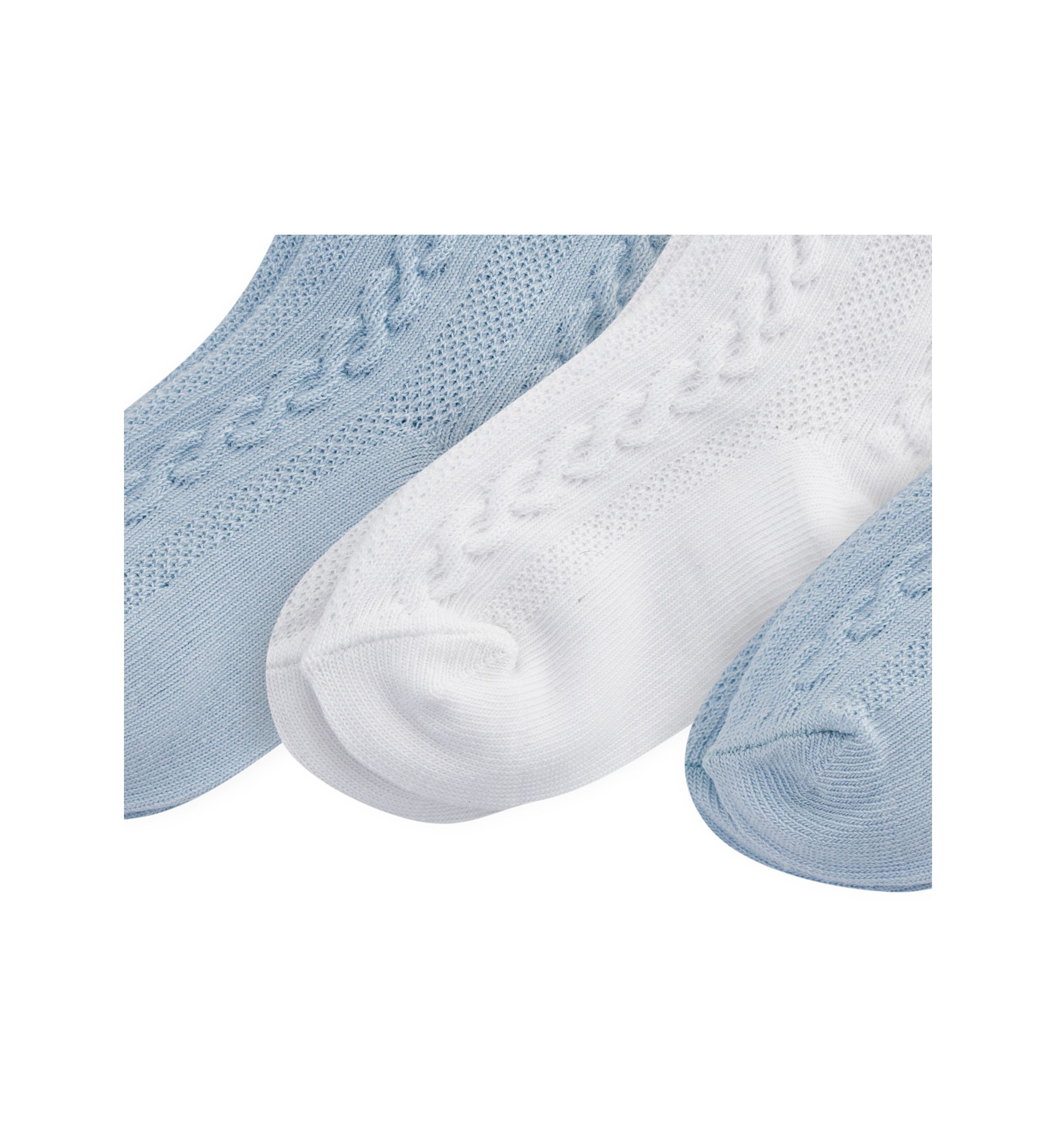 Polo Baby Cable Texture Crew Socks - 3 Pack