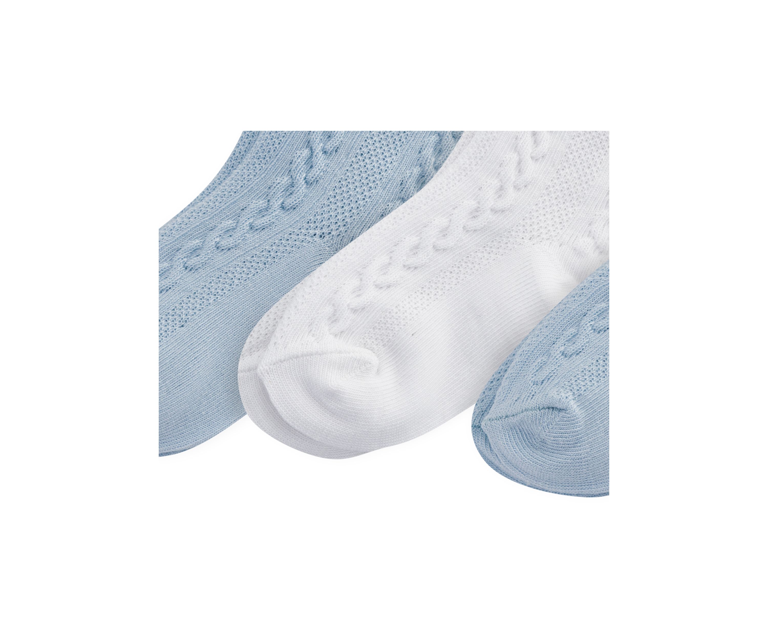 Polo Baby Cable Texture Crew Socks - 3 Pack