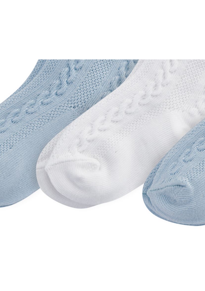 Polo Baby Cable Texture Crew Socks - 3 Pack
