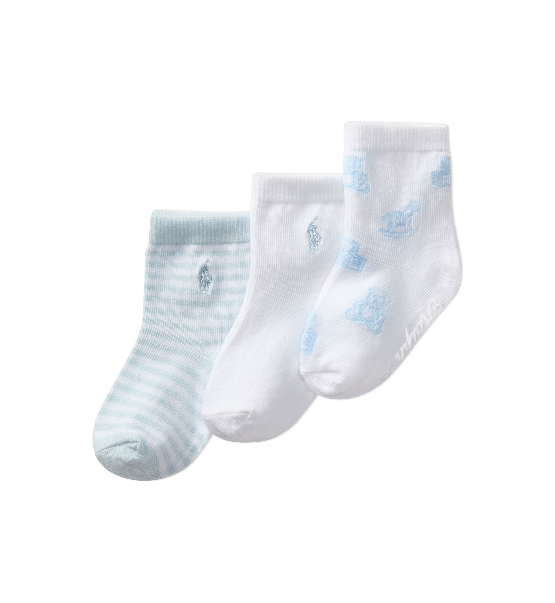 Baby Boys Essential Tossed Bear Socks - 3 Pack