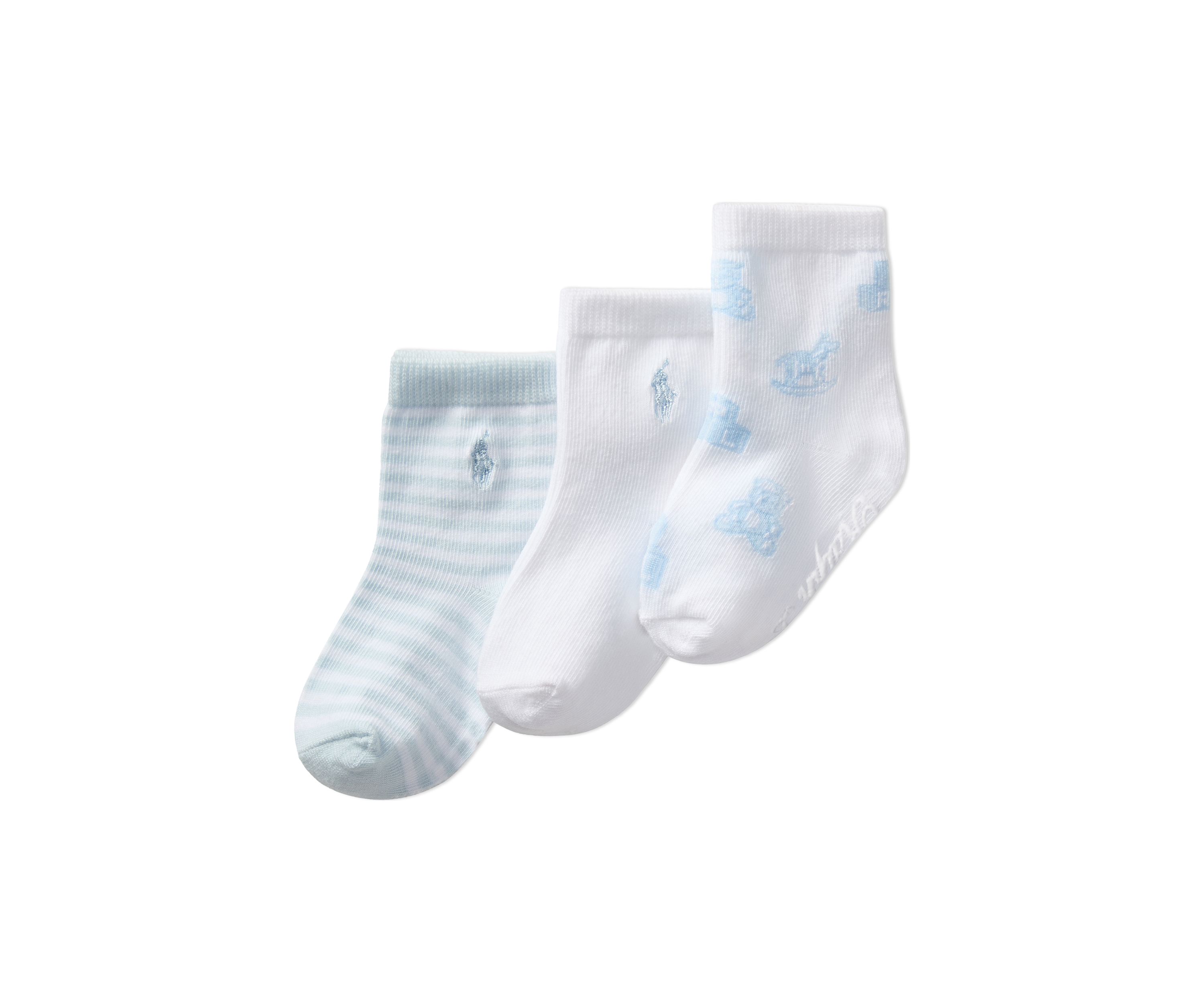Baby Boys Essential Tossed Bear Socks - 3 Pack