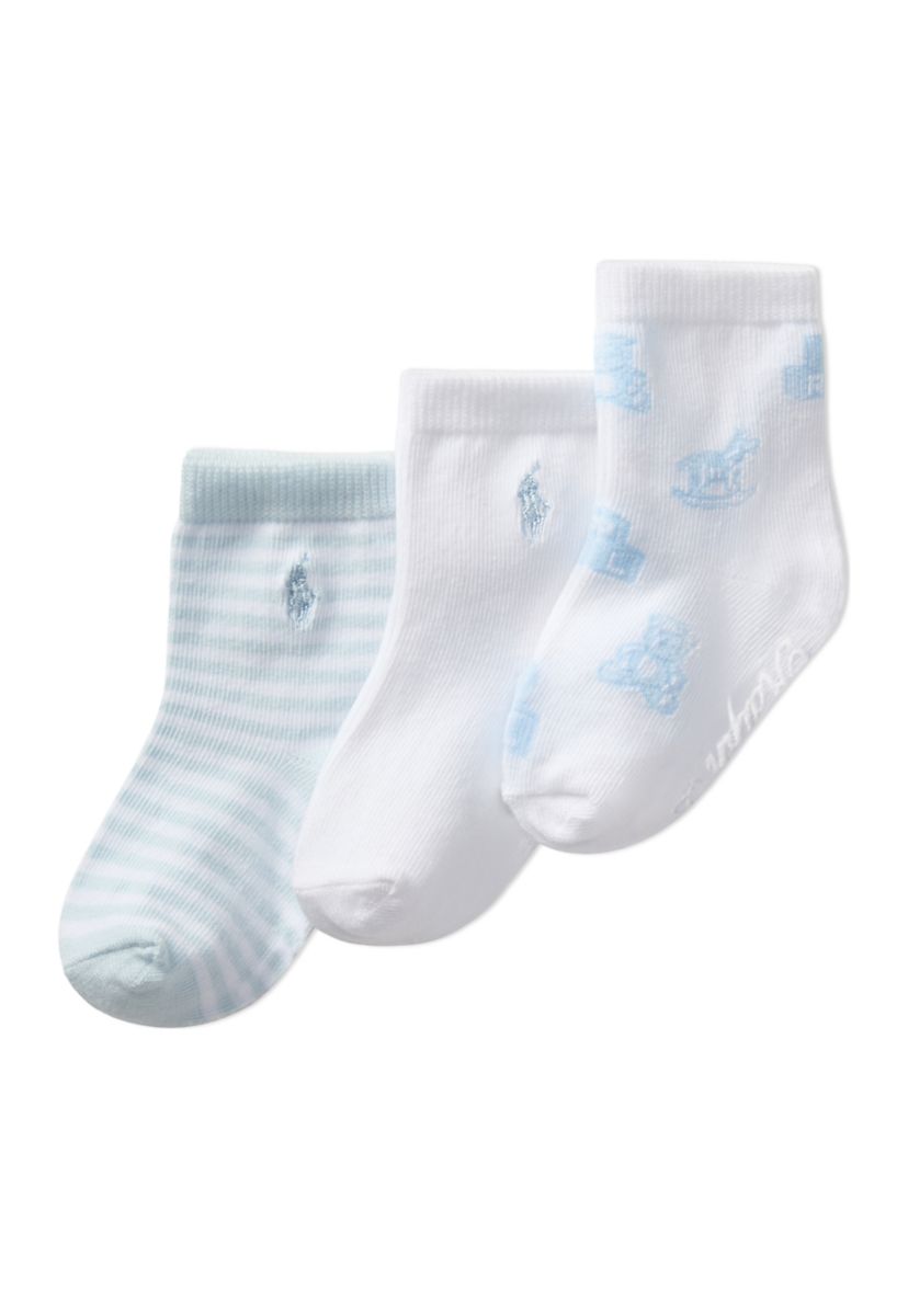 Baby Boys Essential Tossed Bear Socks - 3 Pack