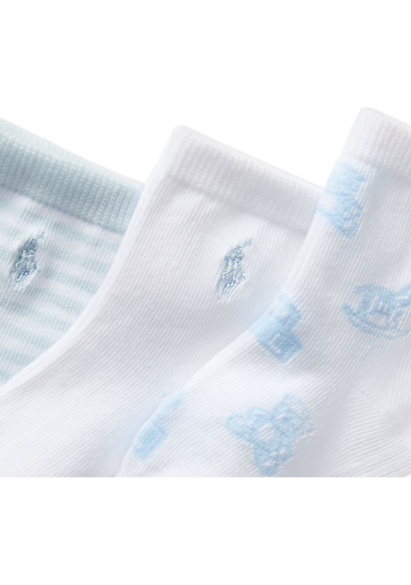 Baby Boys Essential Tossed Bear Socks - 3 Pack