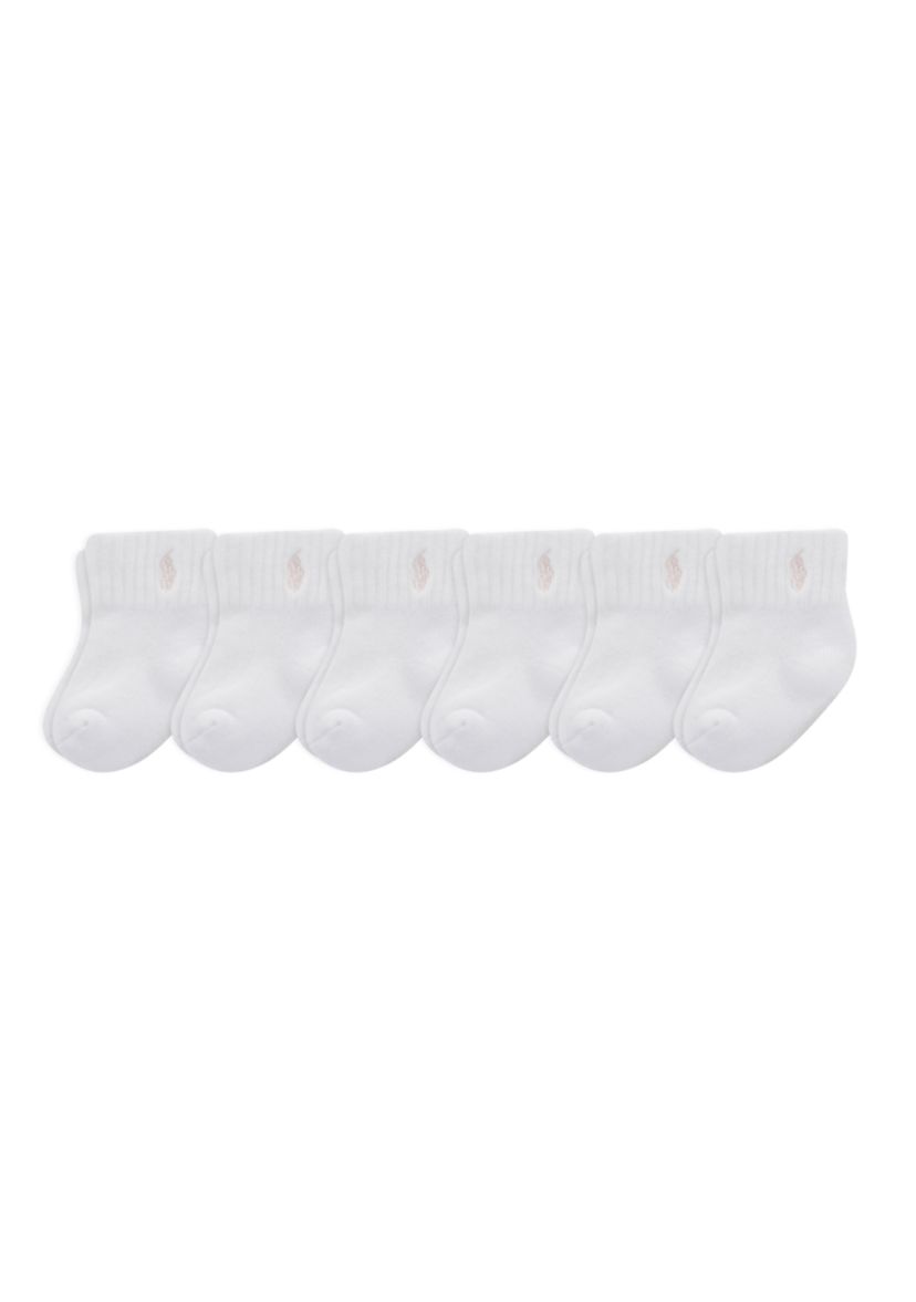 Baby Girls Sport Quarter Socks - 6 Pack