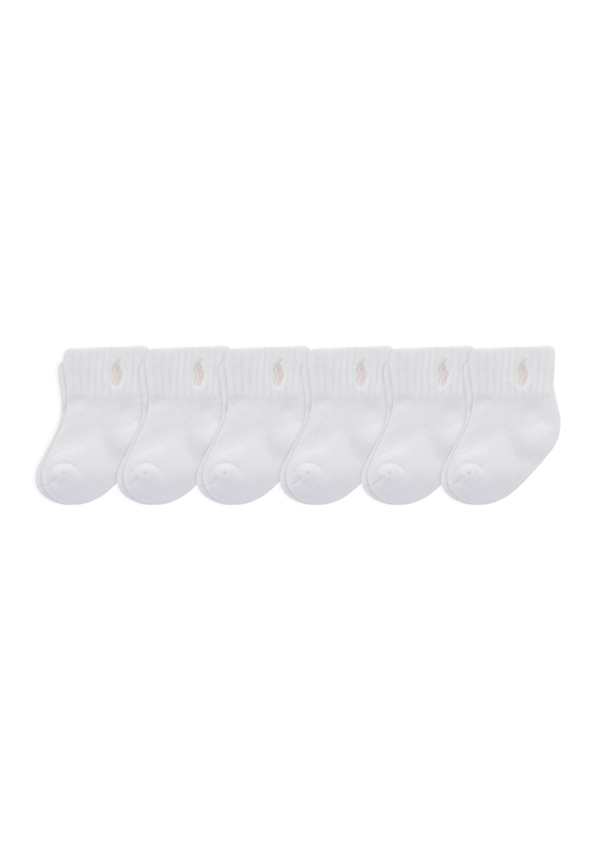 Polo Baby Girls Sports Quarter Socks - 6 Pack