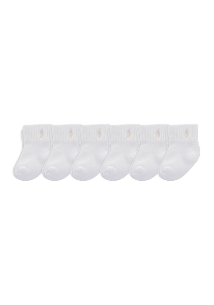 Polo Baby Girls Sports Quarter Socks - 6 Pack