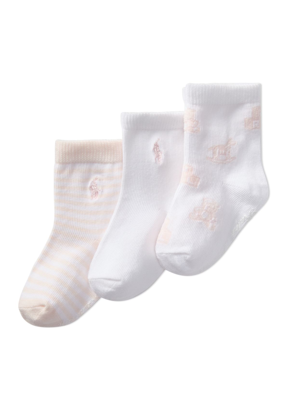 Baby Girls Tossed Bear Socks - 3 Pack
