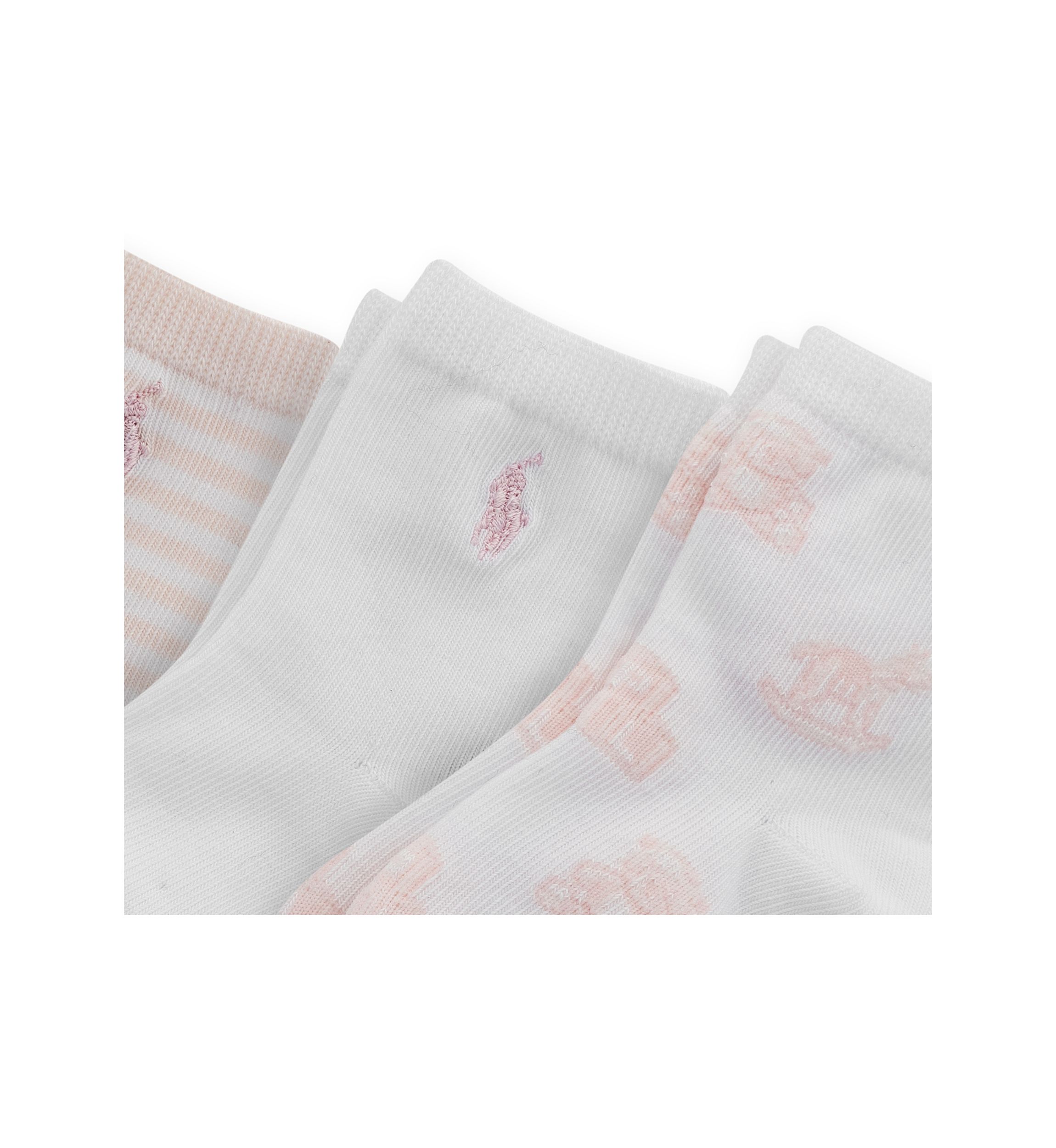Baby Girls Tossed Bear Socks - 3 Pack