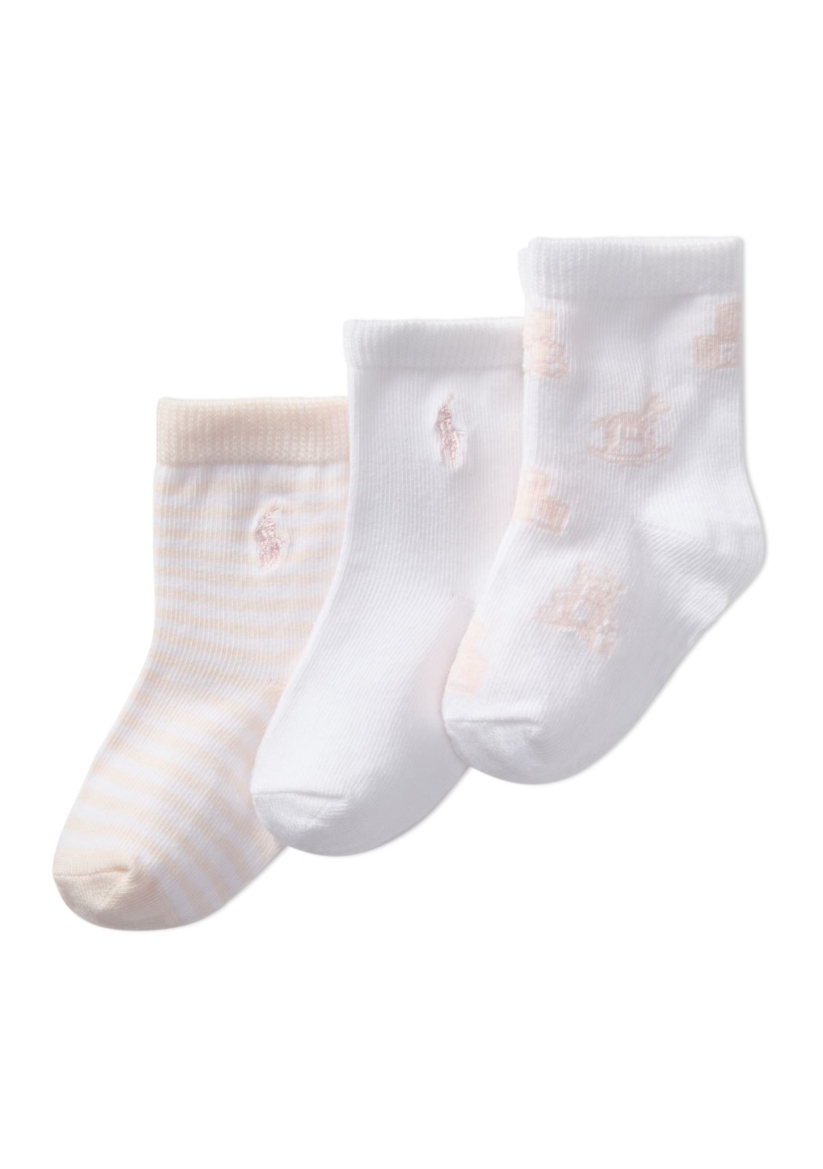 Baby Girls Tossed Bear Socks - 3 Pack