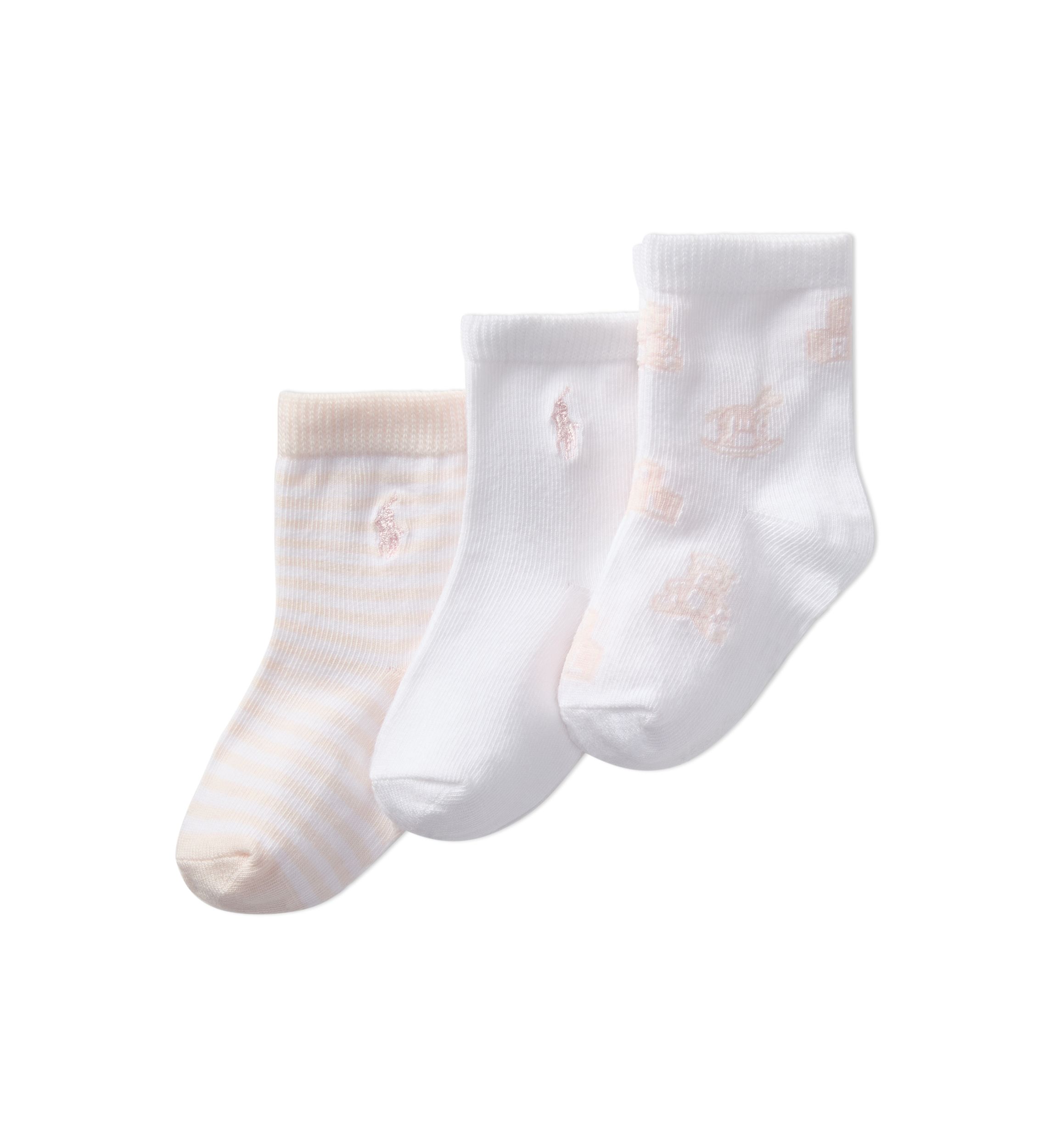 Baby Girls Tossed Bear Socks - 3 Pack