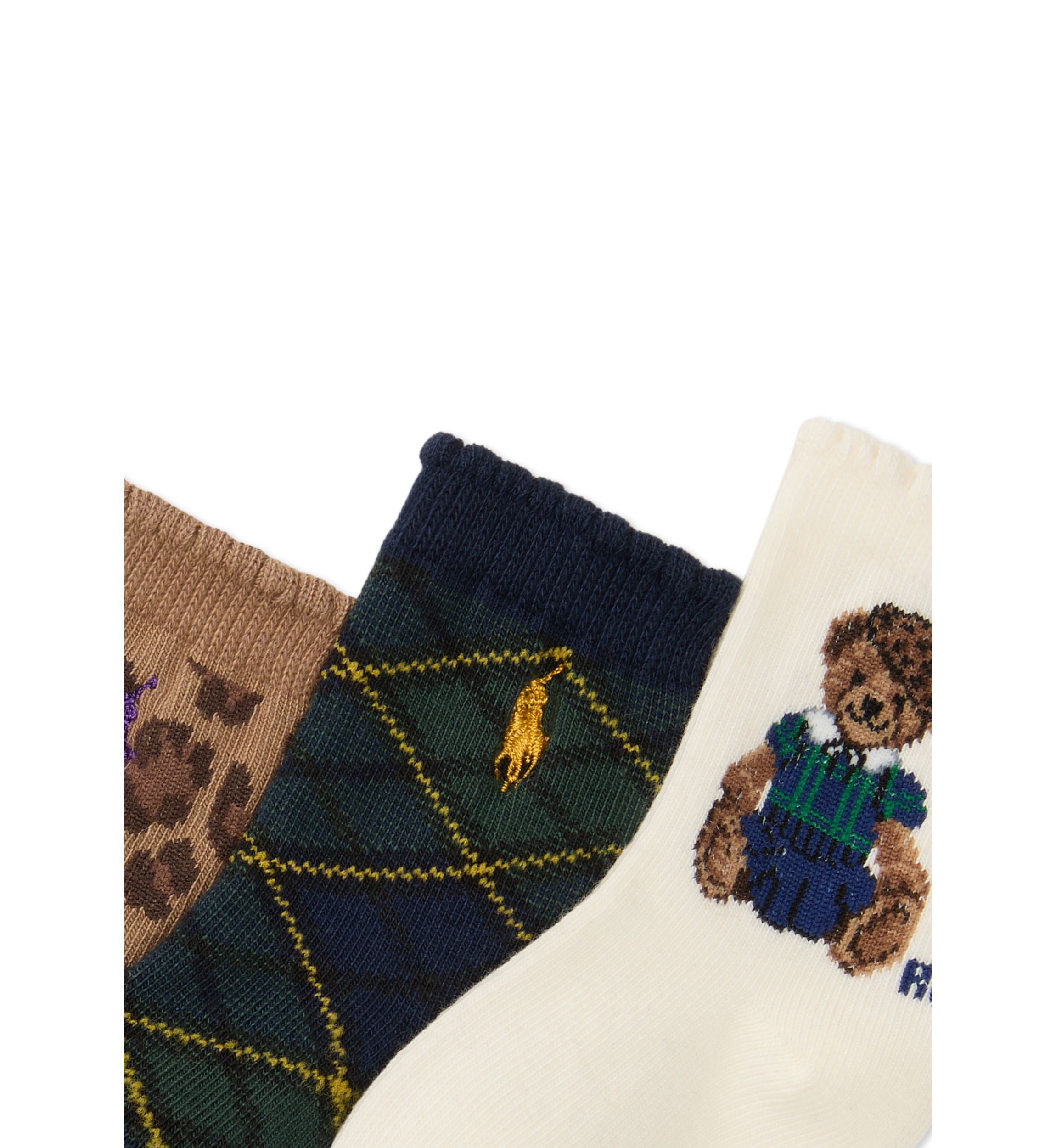 Baby Girls Bear Socks - 3 Pack