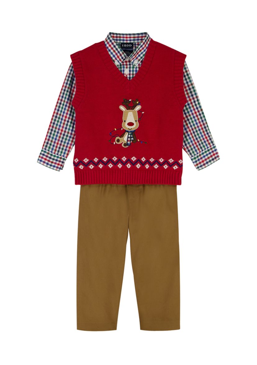 Baby Boys Holiday 3-Piece Shirt, Vest and Pant Set 
