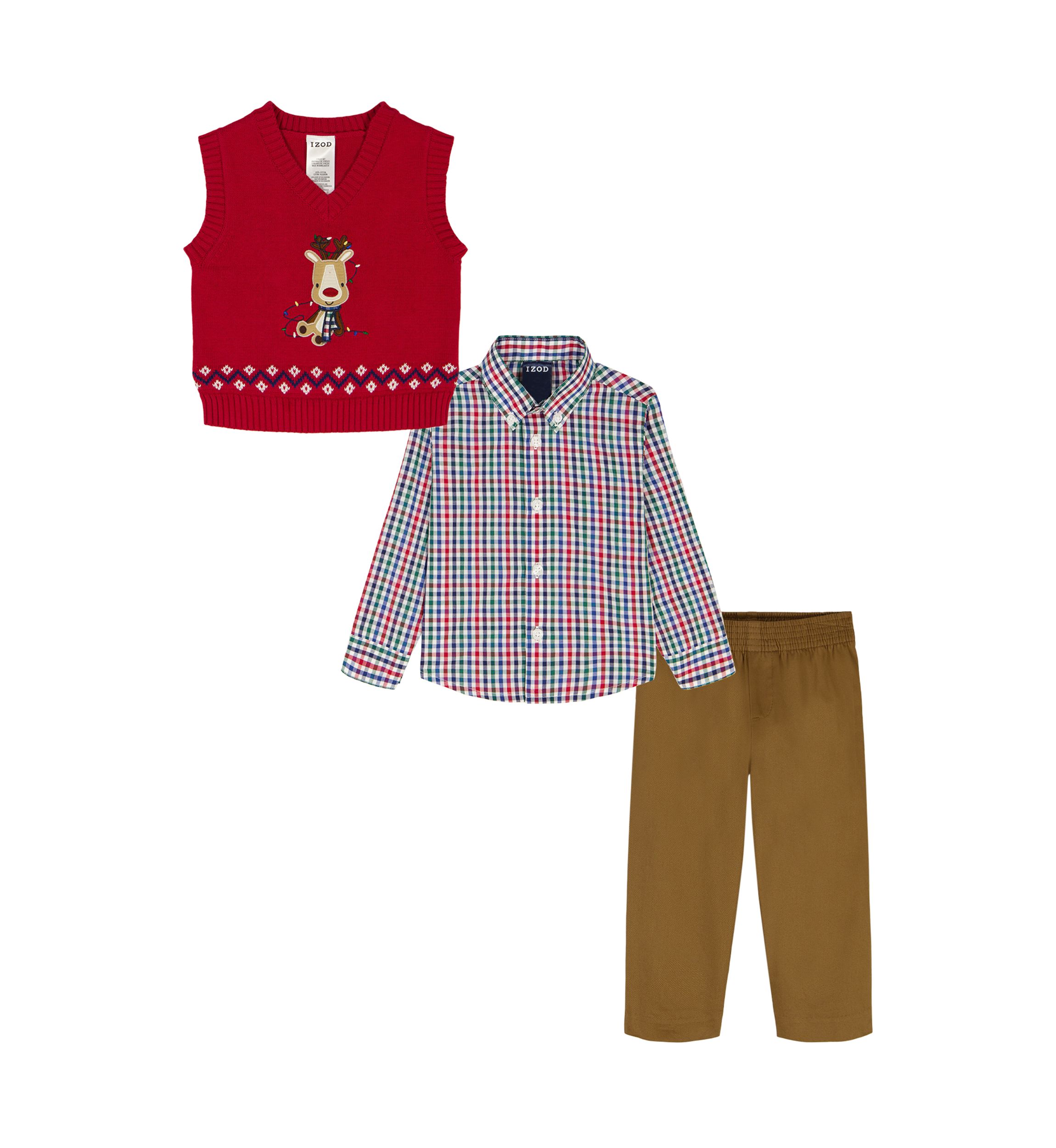 Baby Boys Holiday 3-Piece Shirt, Vest and Pant Set 