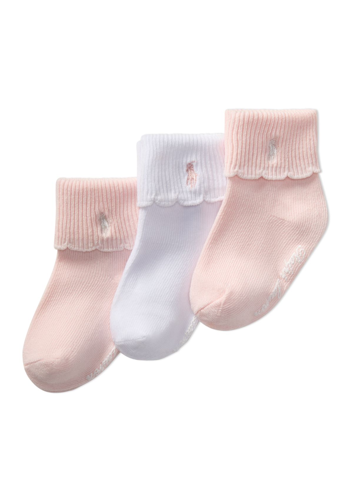 Baby Girls Scallop Turn Cuff Socks - 3 Pack