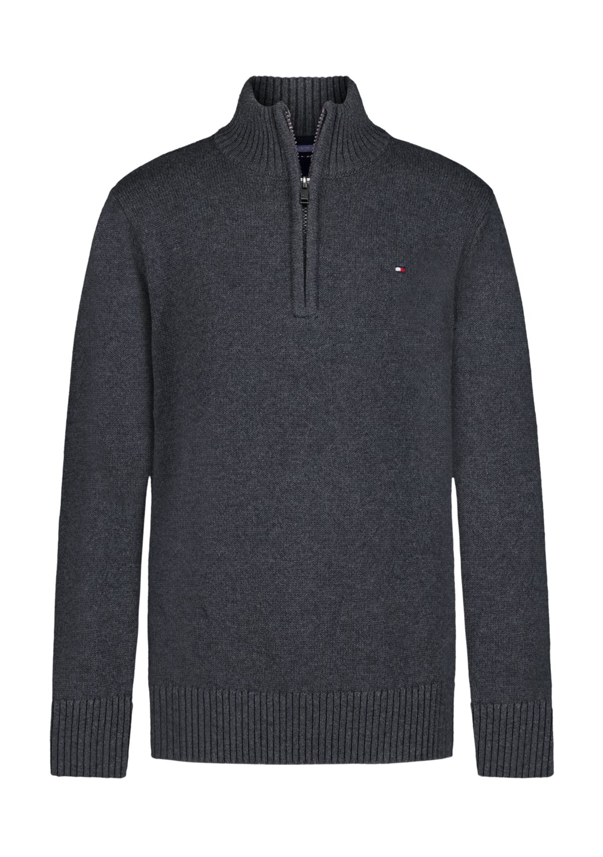 Toddler Boys Charcoal Heather 1/4 Zip Sweater