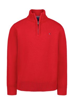 Tommy Hilfiger Kids Toddler Quarter Zip Sweater, Sage, 4T