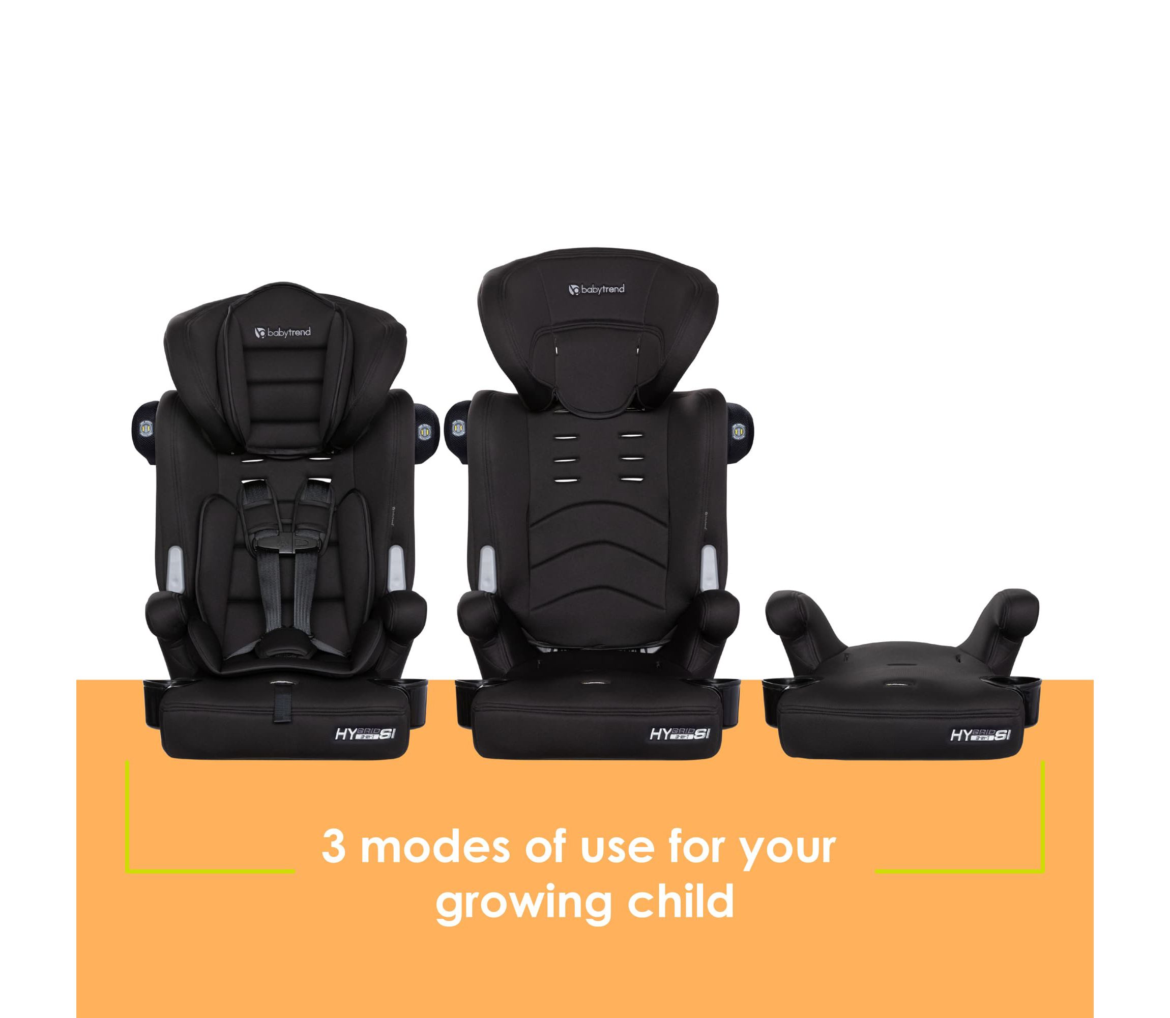 Hybrid SI 3-in-1 Combination Booster Car Seat with Side Impact Protection - Hoboken Black
