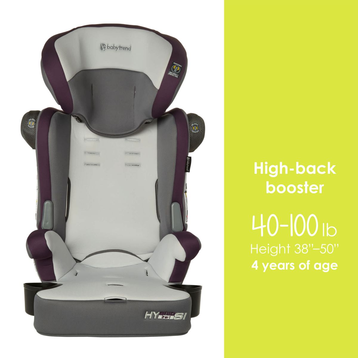 Hybrid SI 3-in-1 Combination Booster Car Seat with Side Impact Protection - Dash Plum