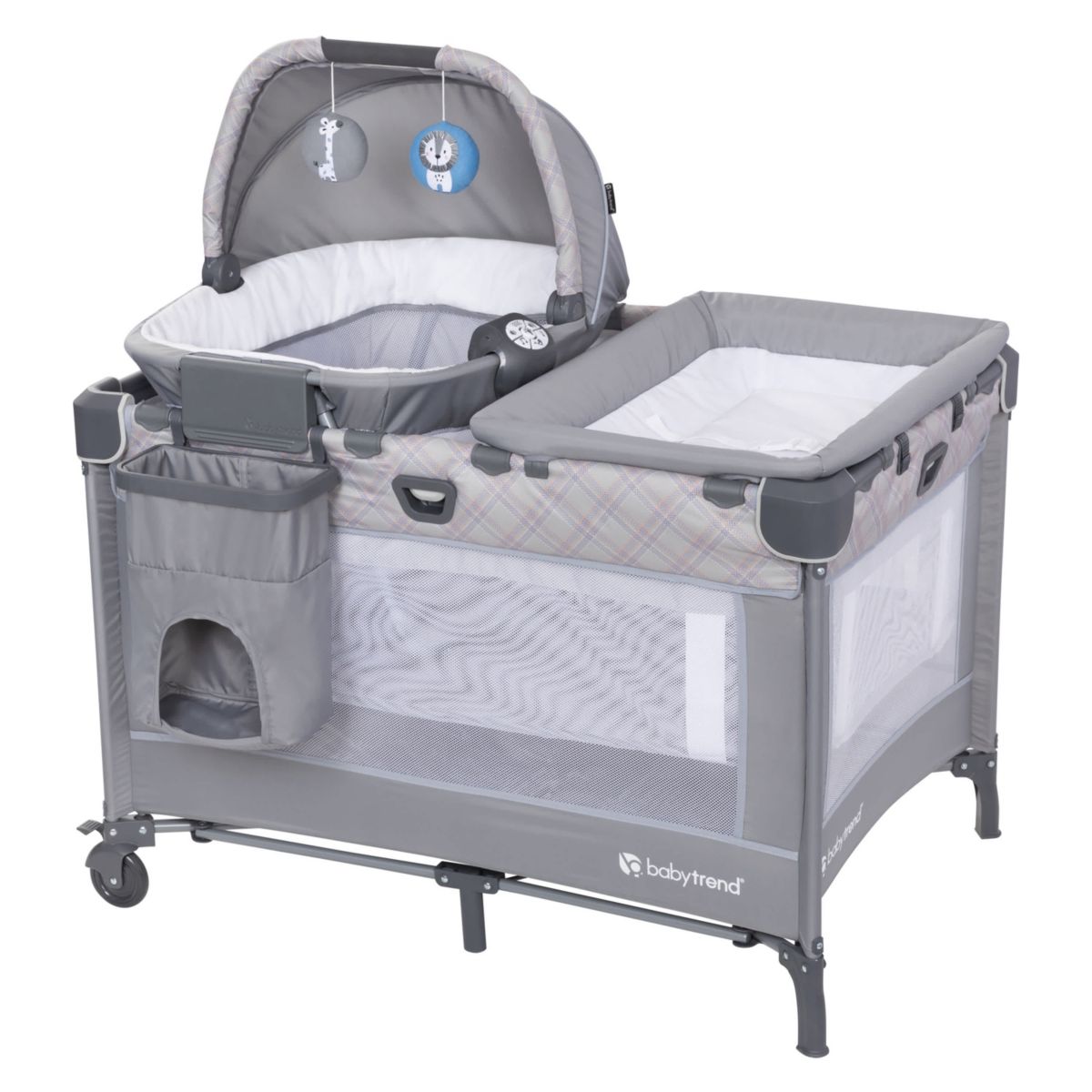 Lullaby Nursery Suite EZ-Fold Playard with Portable Rocking Lounger - Madrid Plaid