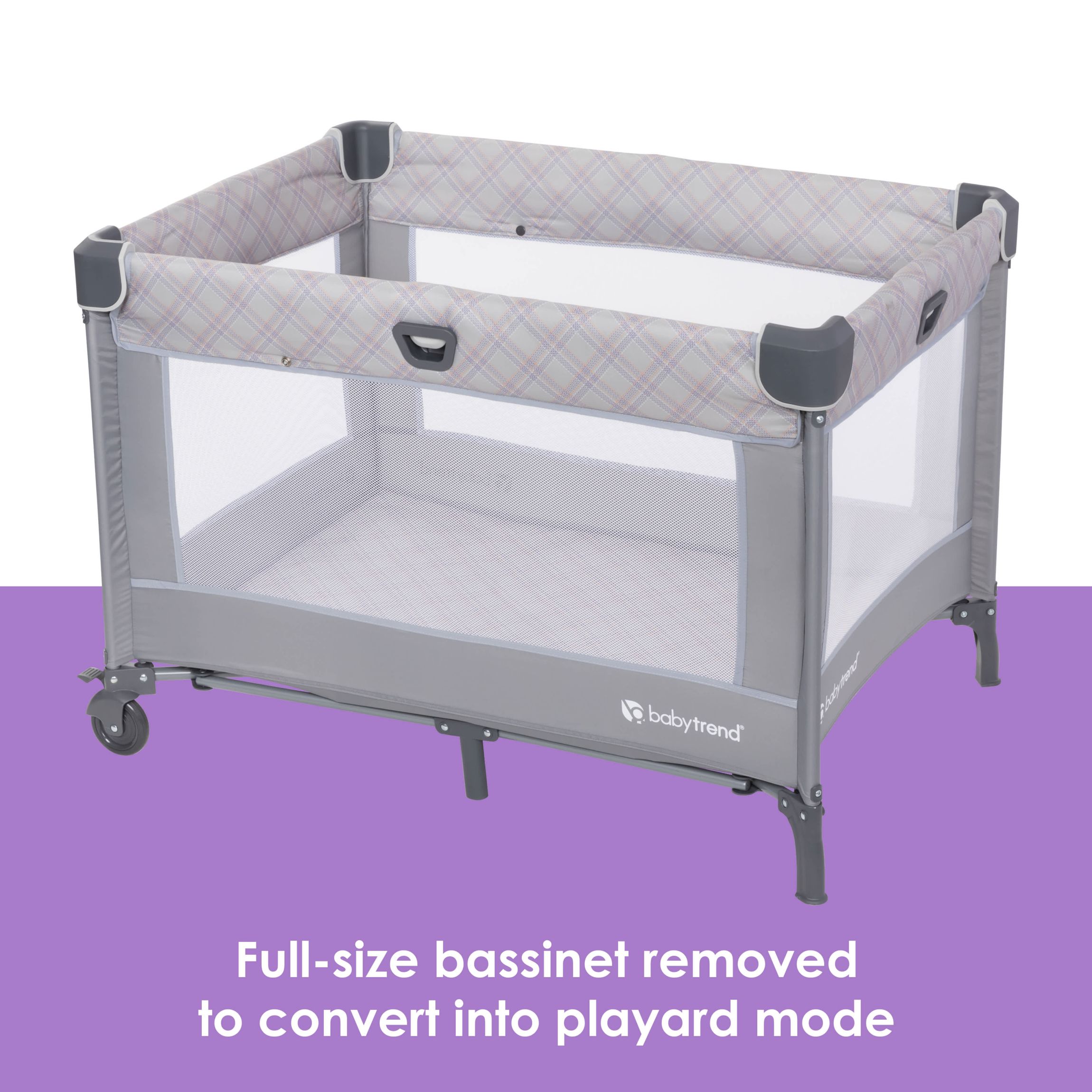 Lullaby Nursery Suite EZ-Fold Playard with Portable Rocking Lounger - Madrid Plaid