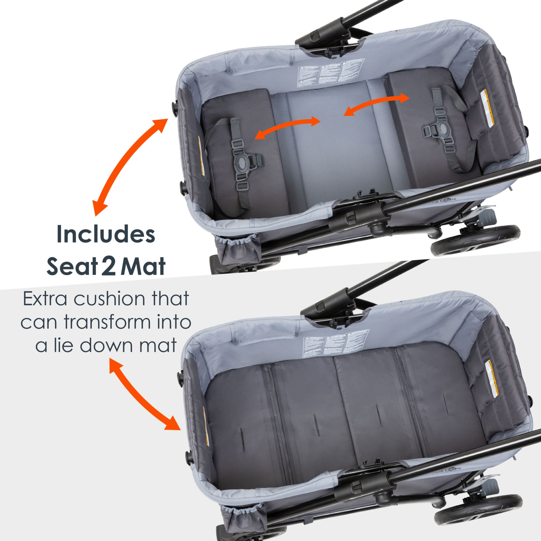 Baby Trend Expedition 2-in-1 Stroller Wagon PLUS - Ultra Gray