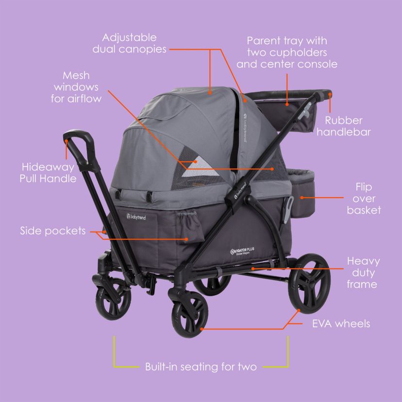Baby Trend Kids Navigator PLUS 2-in-1 Stroller Wagon - Dash Midnight