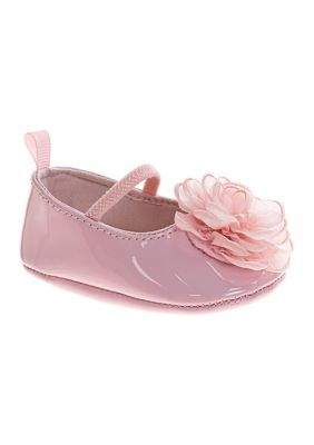 Laura Ashley Toddler Girls Dress Shoes with Flower, Pink, 2M Big Kid