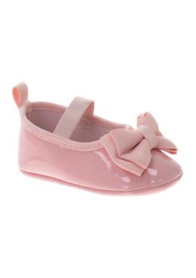 Laura Ashley Baby Girls Ribbon Ornamented Slip-On Shoes, Pink, 2M Big Kid
