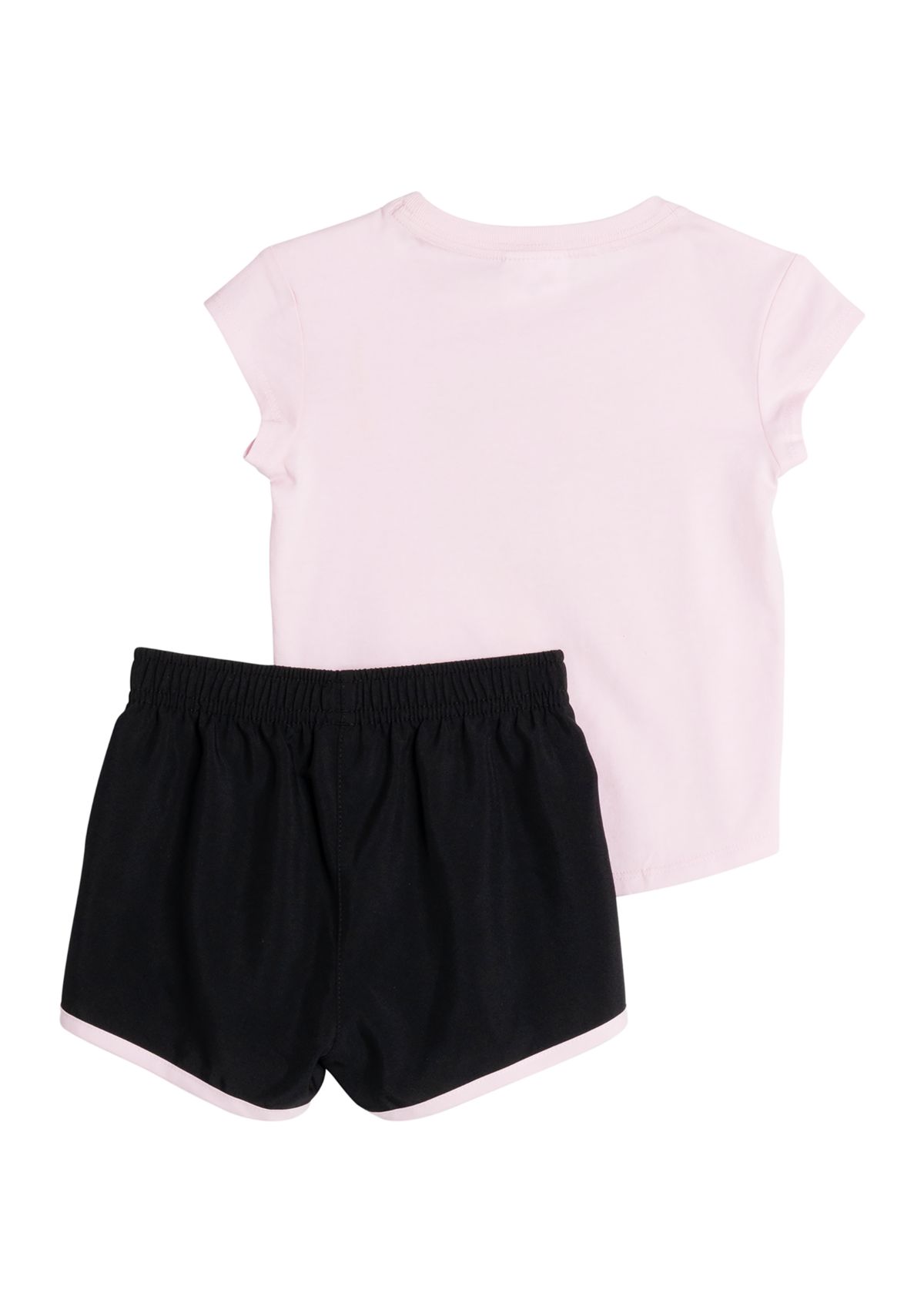 Baby Girls Two Piece Cap Sleeve T-Shirt & Woven Shorts Set