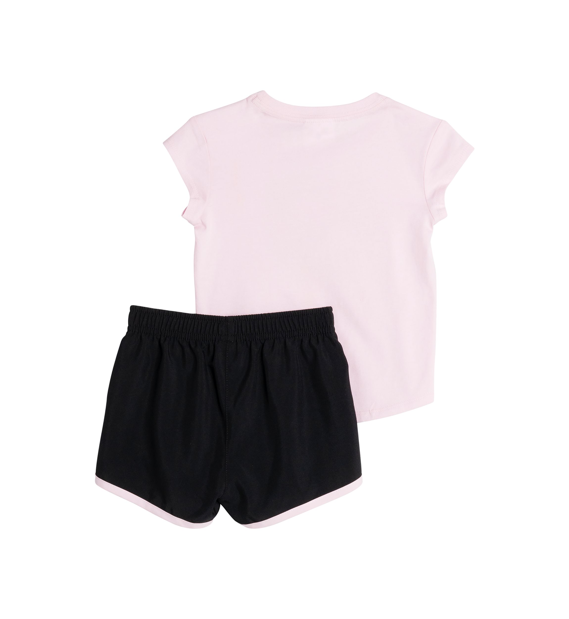 Baby Girls Two Piece Cap Sleeve T-Shirt & Woven Shorts Set
