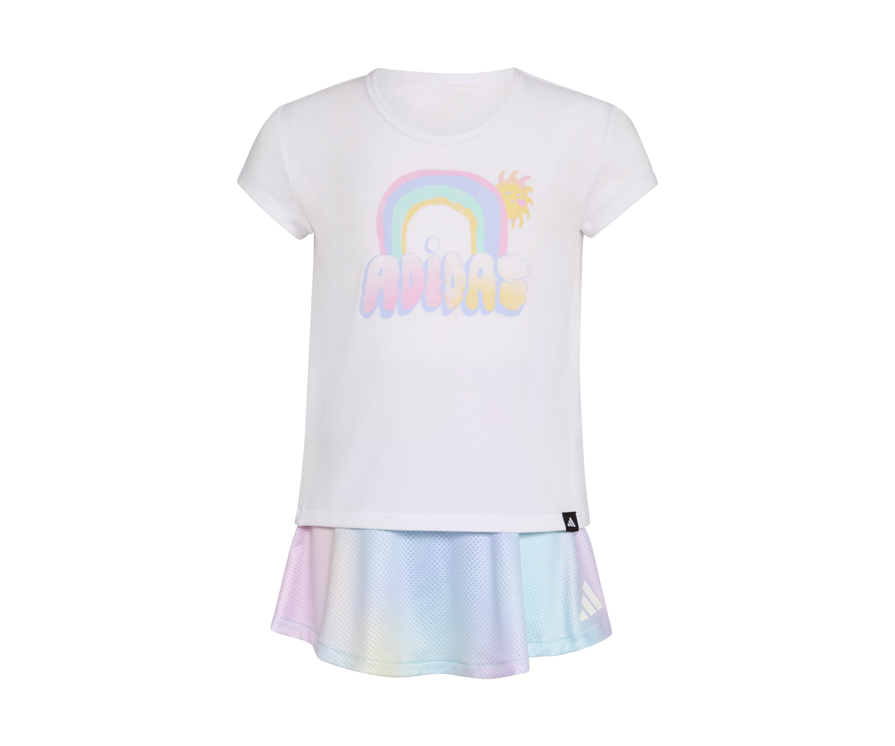 Toddler Girls 2 Piece Pleated T-Shirt and Printed Flounce Skort Set