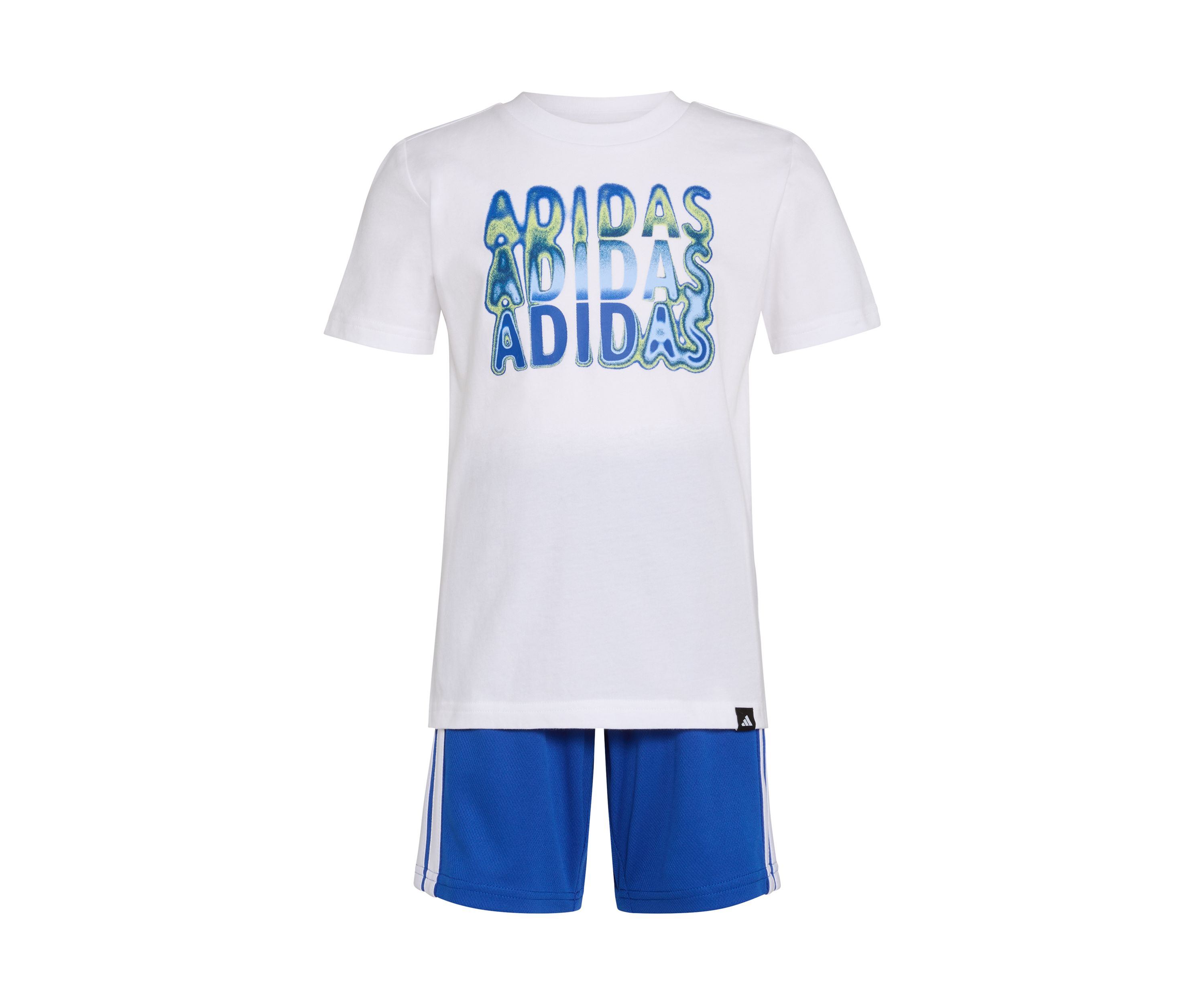 Toddler Boys Two-Piece Short Sleeve Graphic Cotton Tee & 3-Stripe Short Set