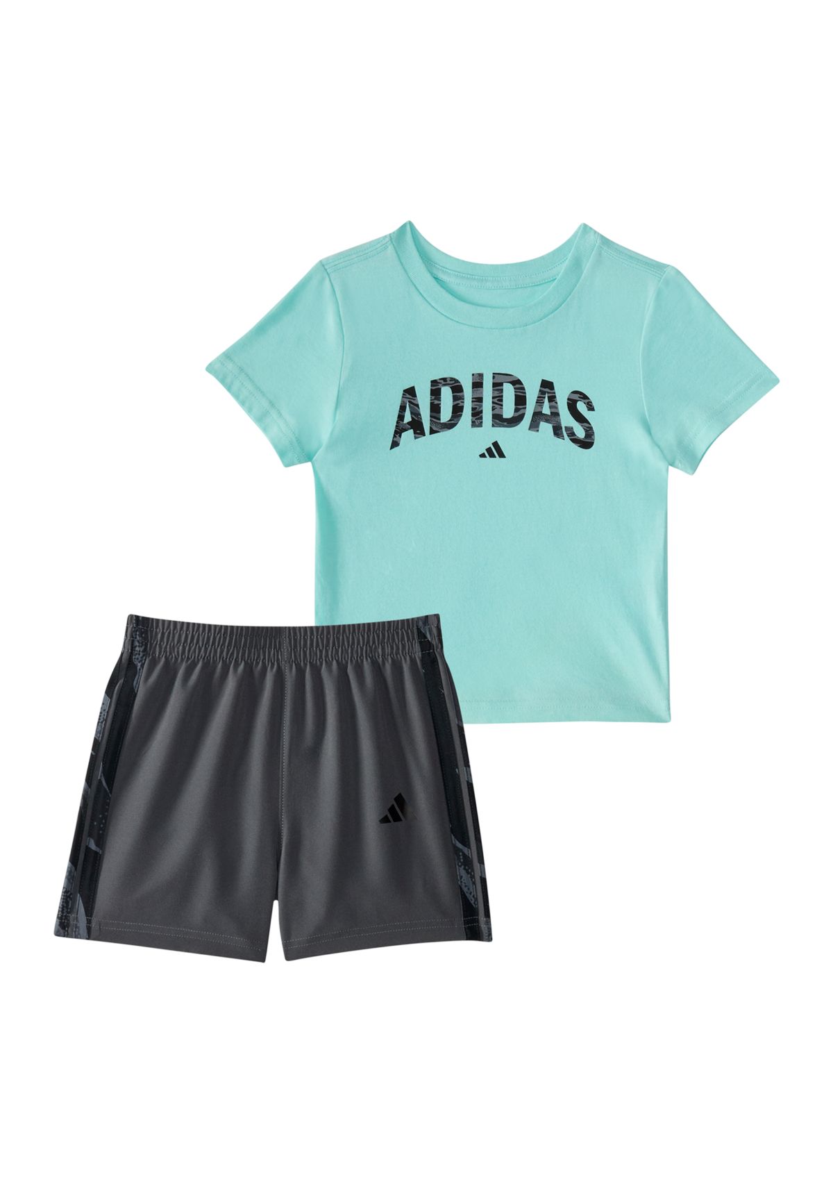 Toddler Boys Two Piece Short Sleeve T-Shirt & Camo 3-Stripe Woven Shorts Set