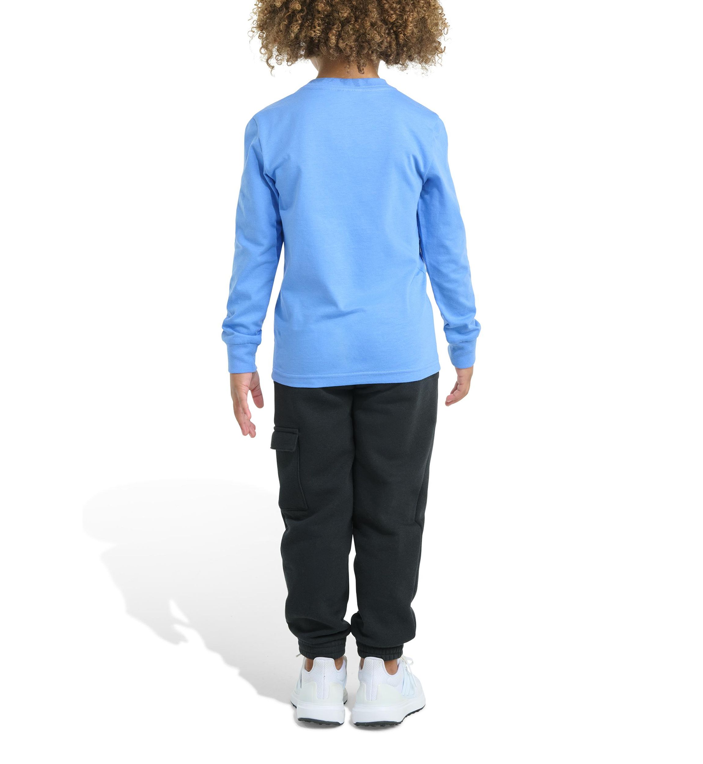 Toddler Boys Two Piece Long Sleeve Graphic Cotton T-Shirt and Elastic Waistband Cargo Joggers Set