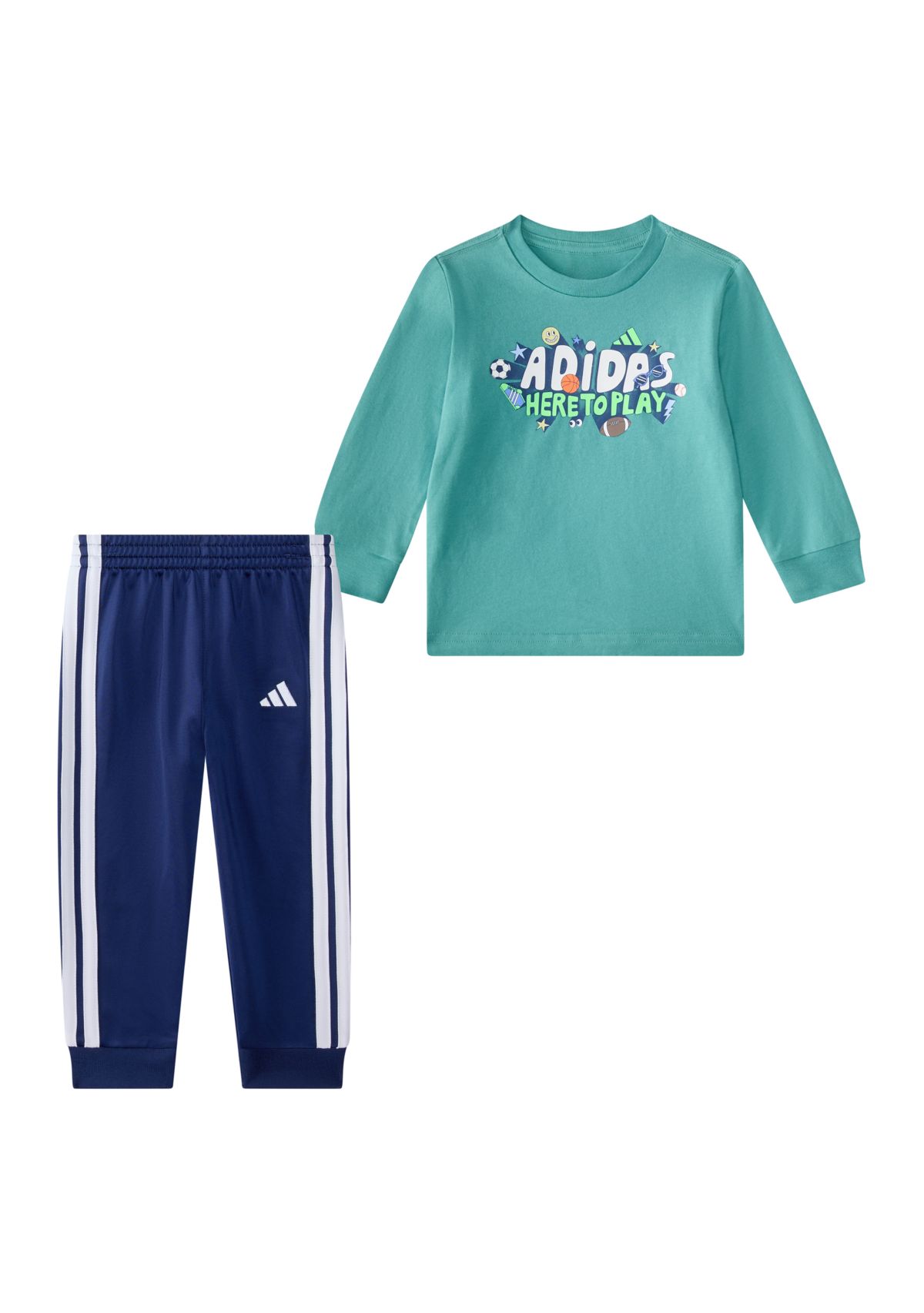 Baby Boys Two Piece Long Sleeve Graphic Cotton T-Shirt and Joggers Set