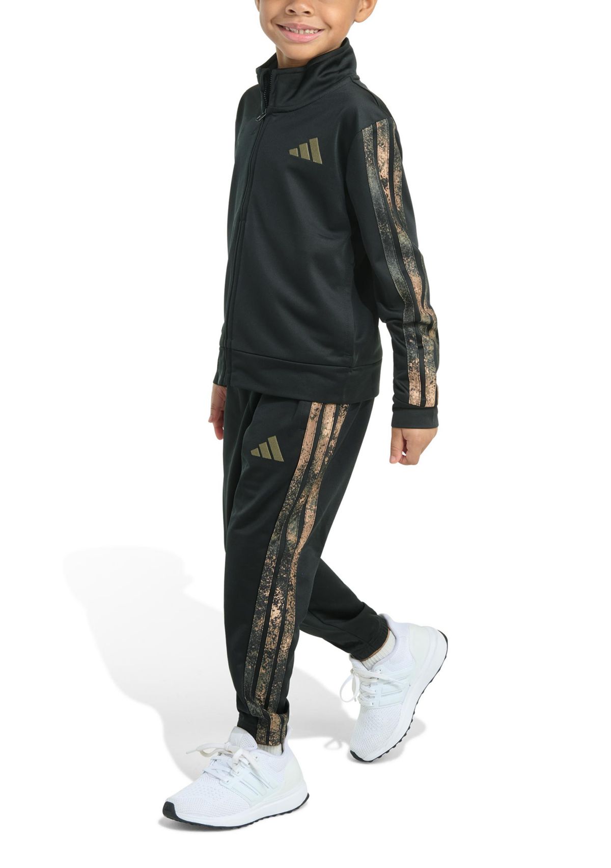 Toddler Boys Camo 3 Stripe Jacket and Joggers Set