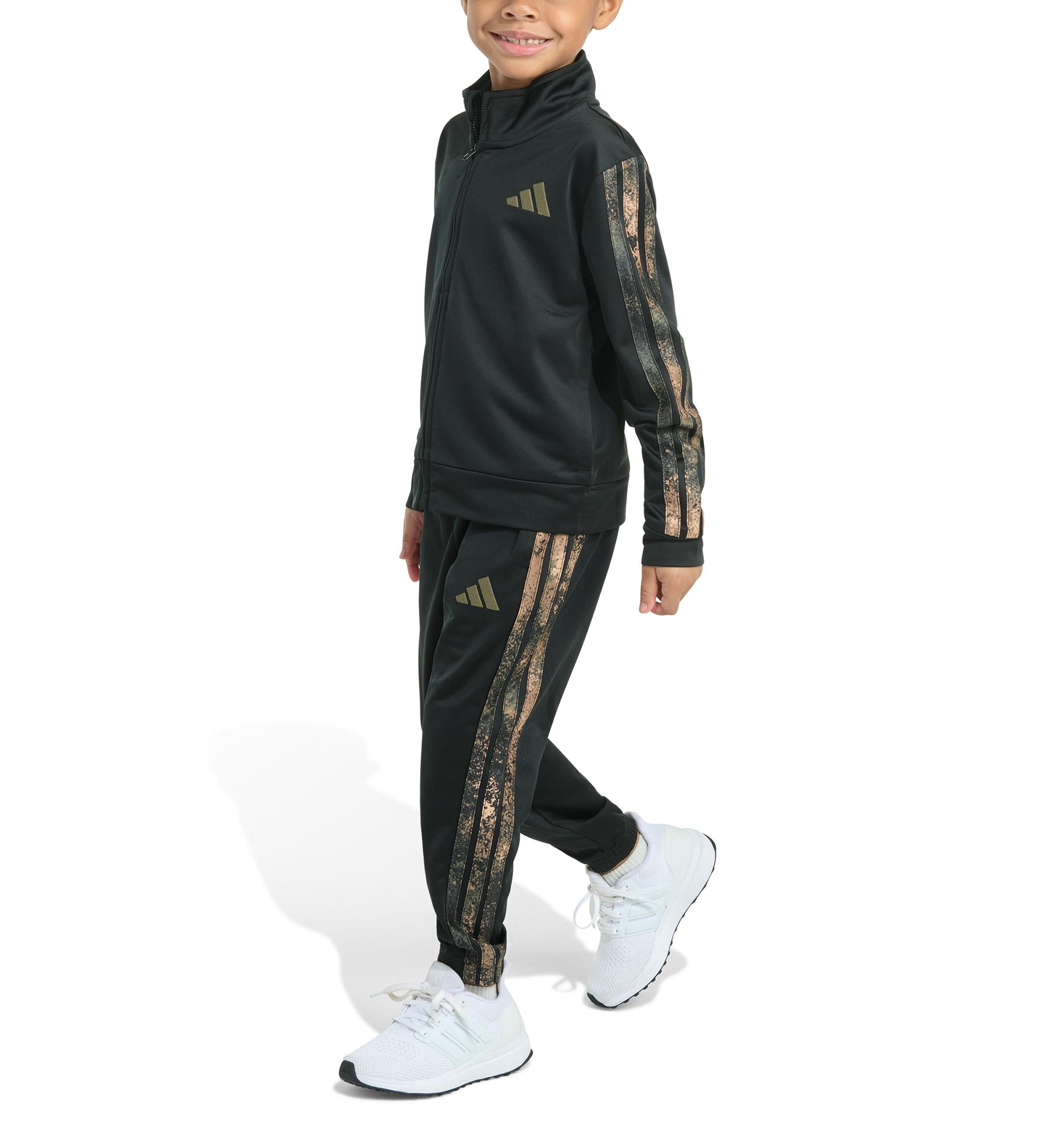 Toddler Boys Camo 3 Stripe Jacket and Joggers Set