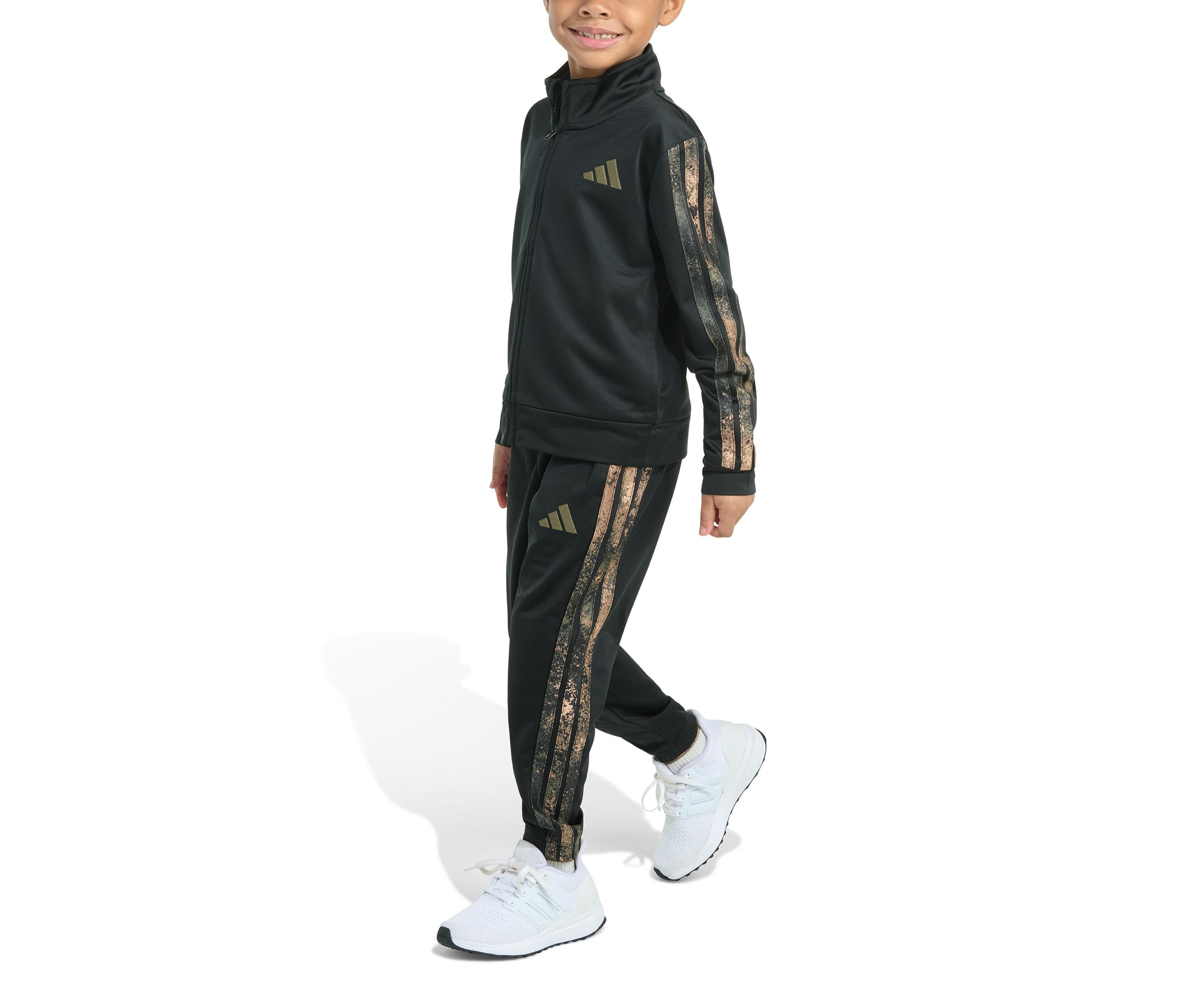 Toddler Boys Camo 3 Stripe Jacket and Joggers Set
