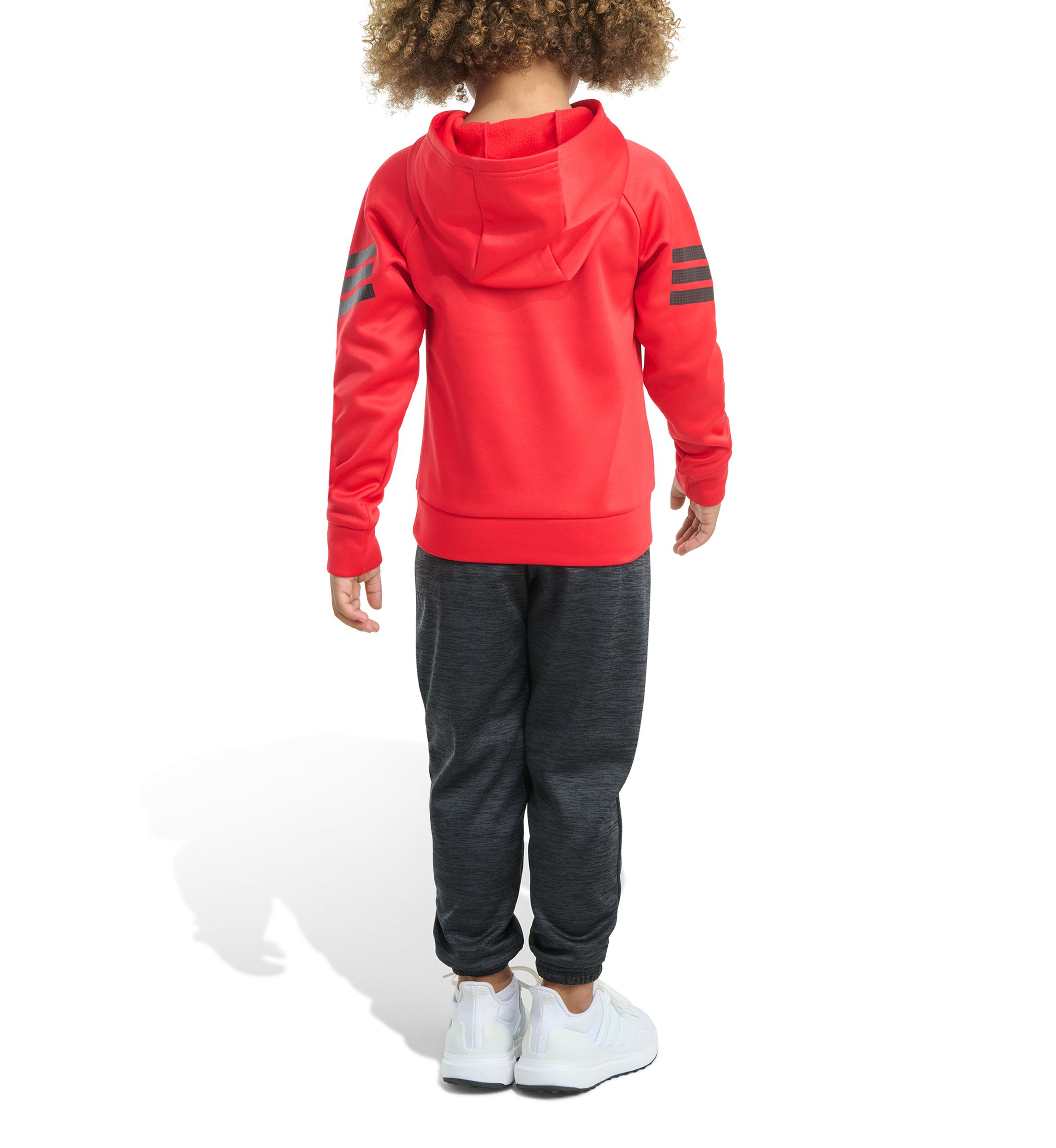 Toddler Boys Two Piece Poly Fleece 3-Stripe Pullover and Joggers Set