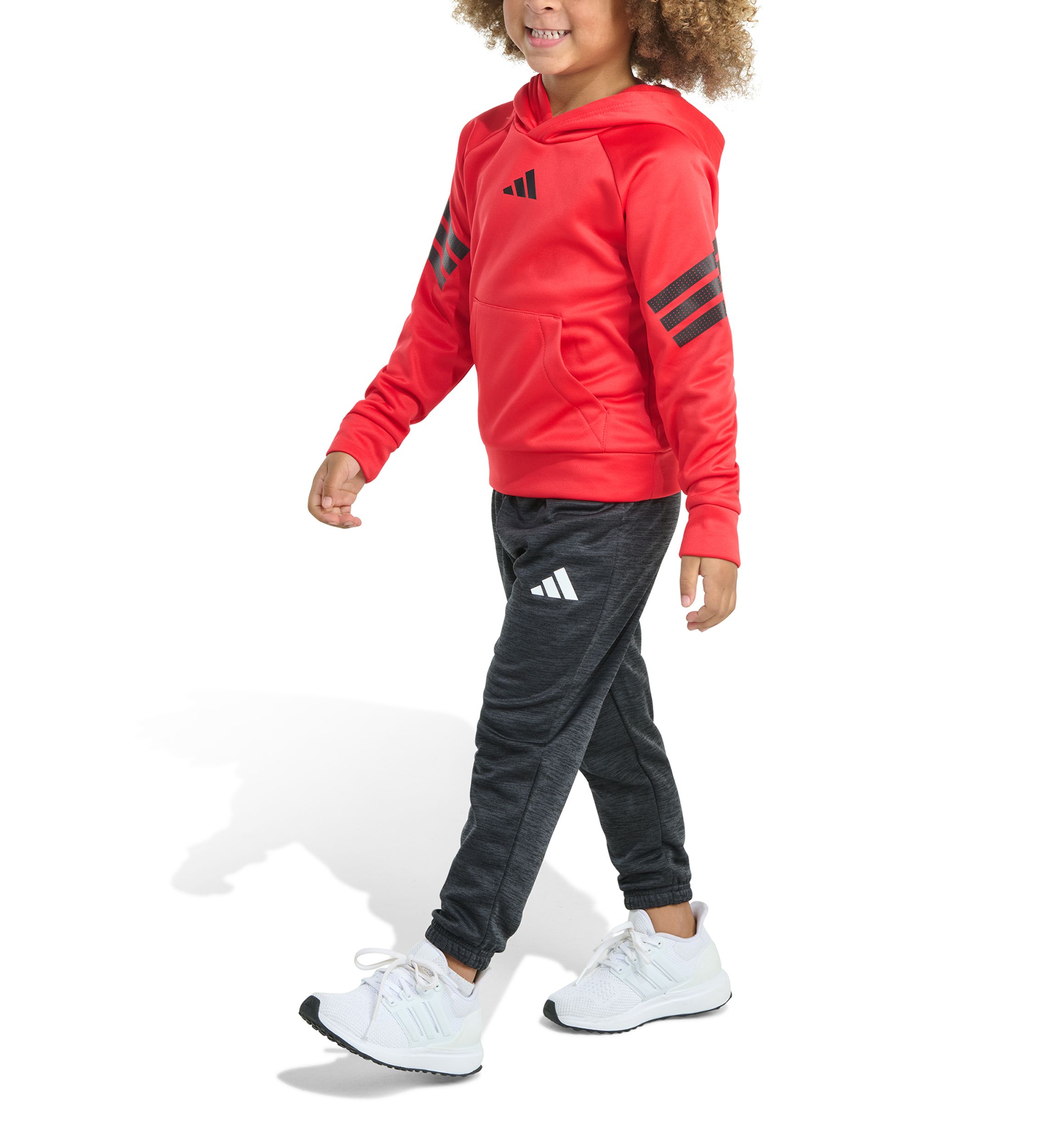 Toddler Boys Two Piece Poly Fleece 3-Stripe Pullover and Joggers Set