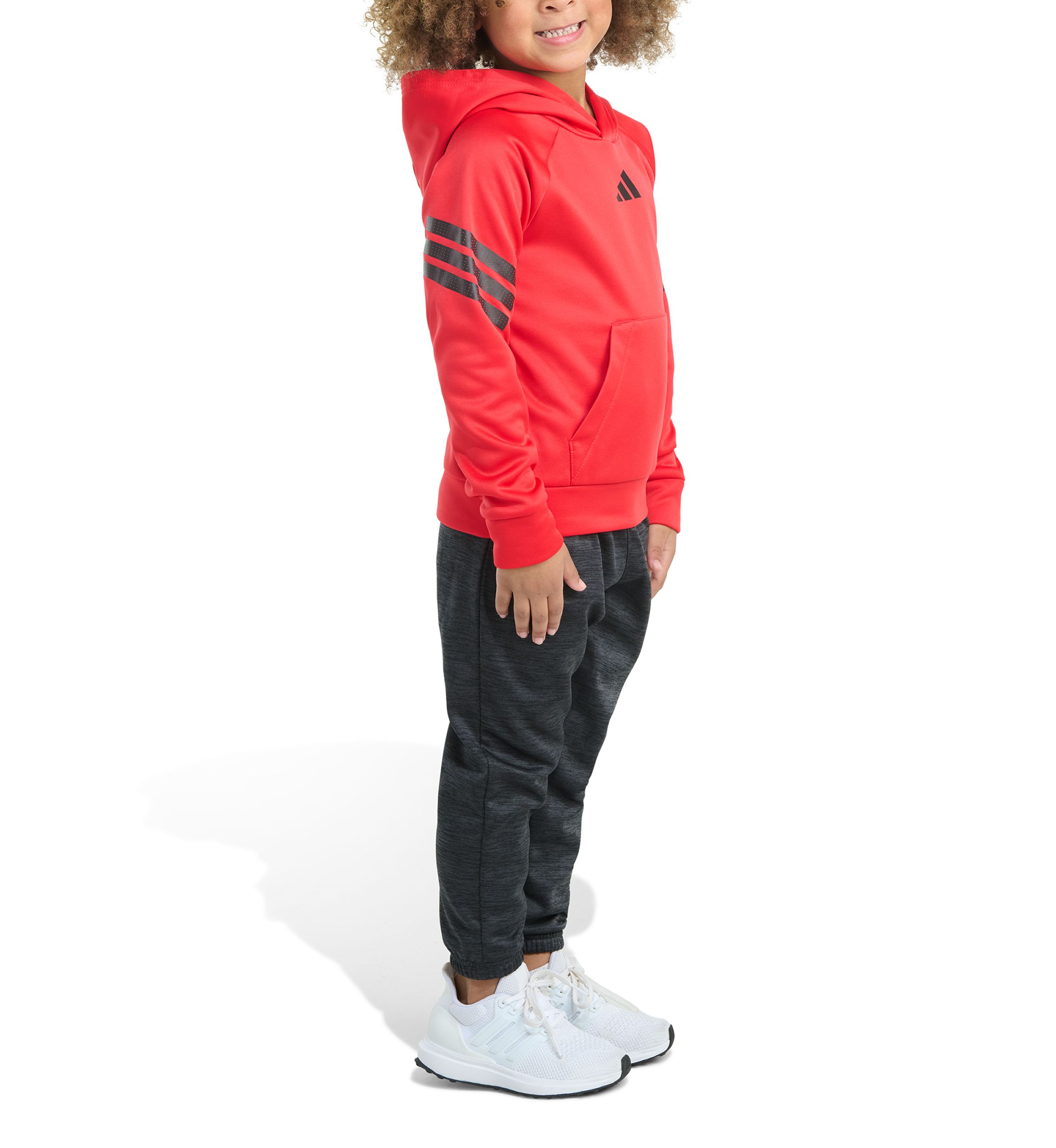 Toddler Boys Two Piece Poly Fleece 3-Stripe Pullover and Joggers Set