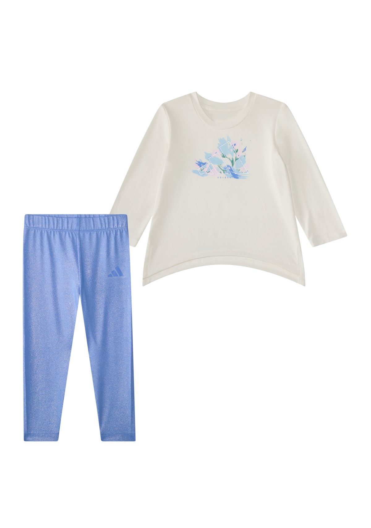 Baby Girls Two Piece Long Sleeve T-Shirt & Glitter Leggings Set